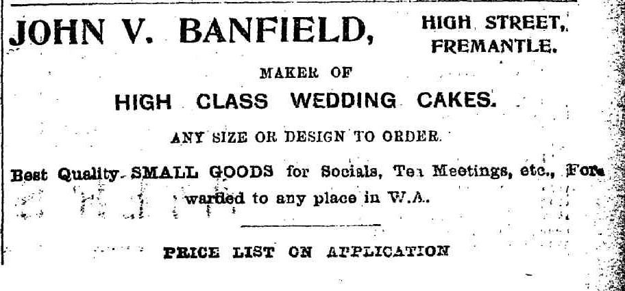 Banfield wedding cakes, 1904 