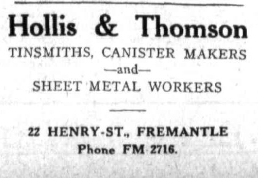 Hollis &amp; Thomson, July 1931