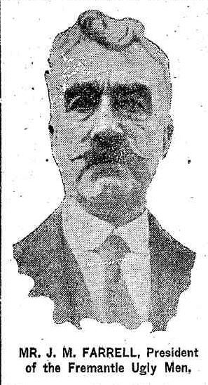 J. M. Farrell, chairman of the Fremantle Ugly Mens Association, 1927 