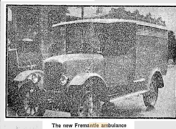 The new Fremantle ambulance presented by the 'uglies', 20 June 1927 
