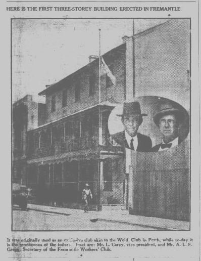 The Workers Club takes over the Fremantle Club, 24 Jan 1925 