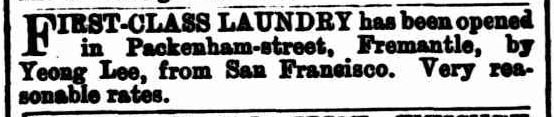 1893 Chinese Laundry Ad,  June 1893 