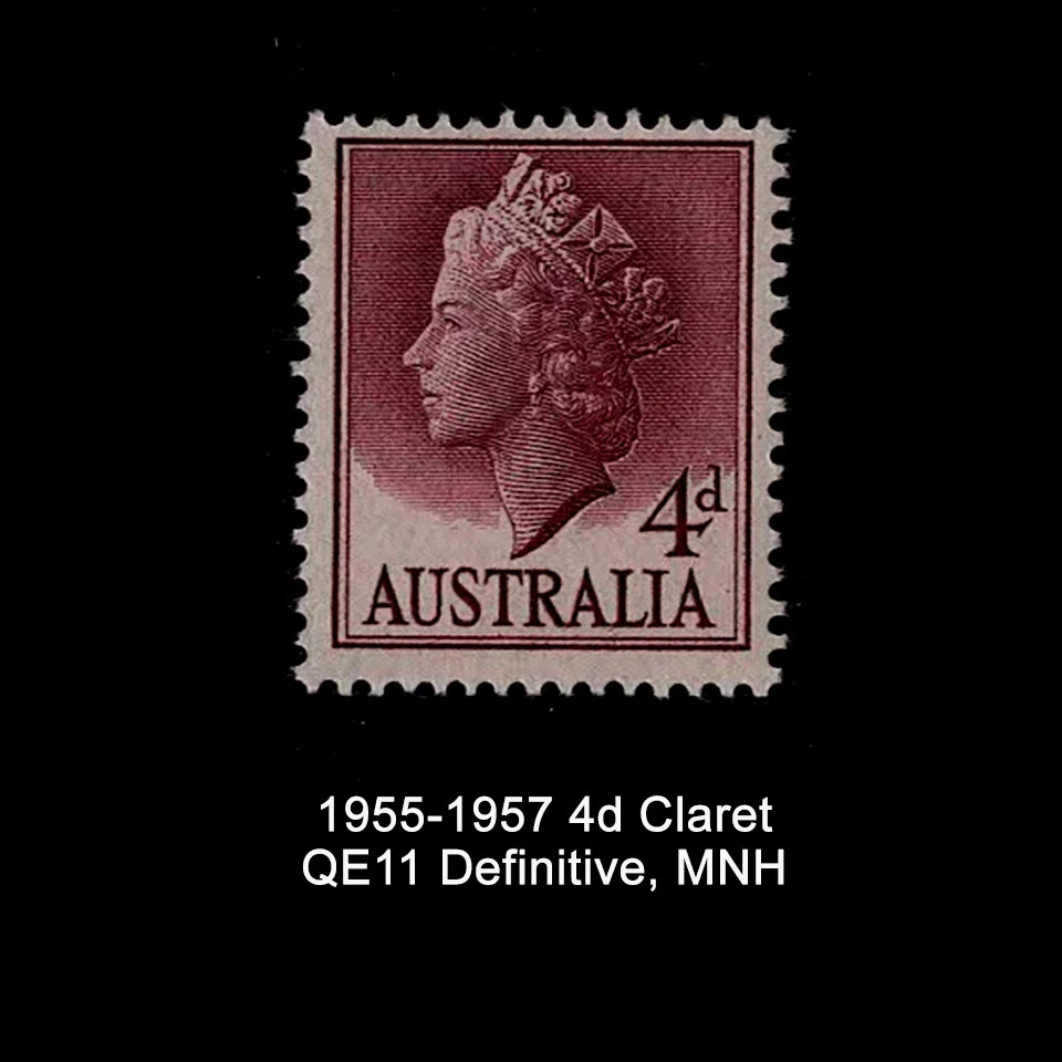 #213) 1955 - 1957 4d Claret QE11 Definitive.jpg