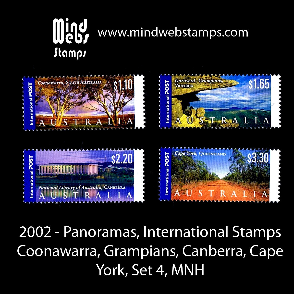 Australian Decimal Stamps, 2002, Panoramas of Australia, Set 4, MNH