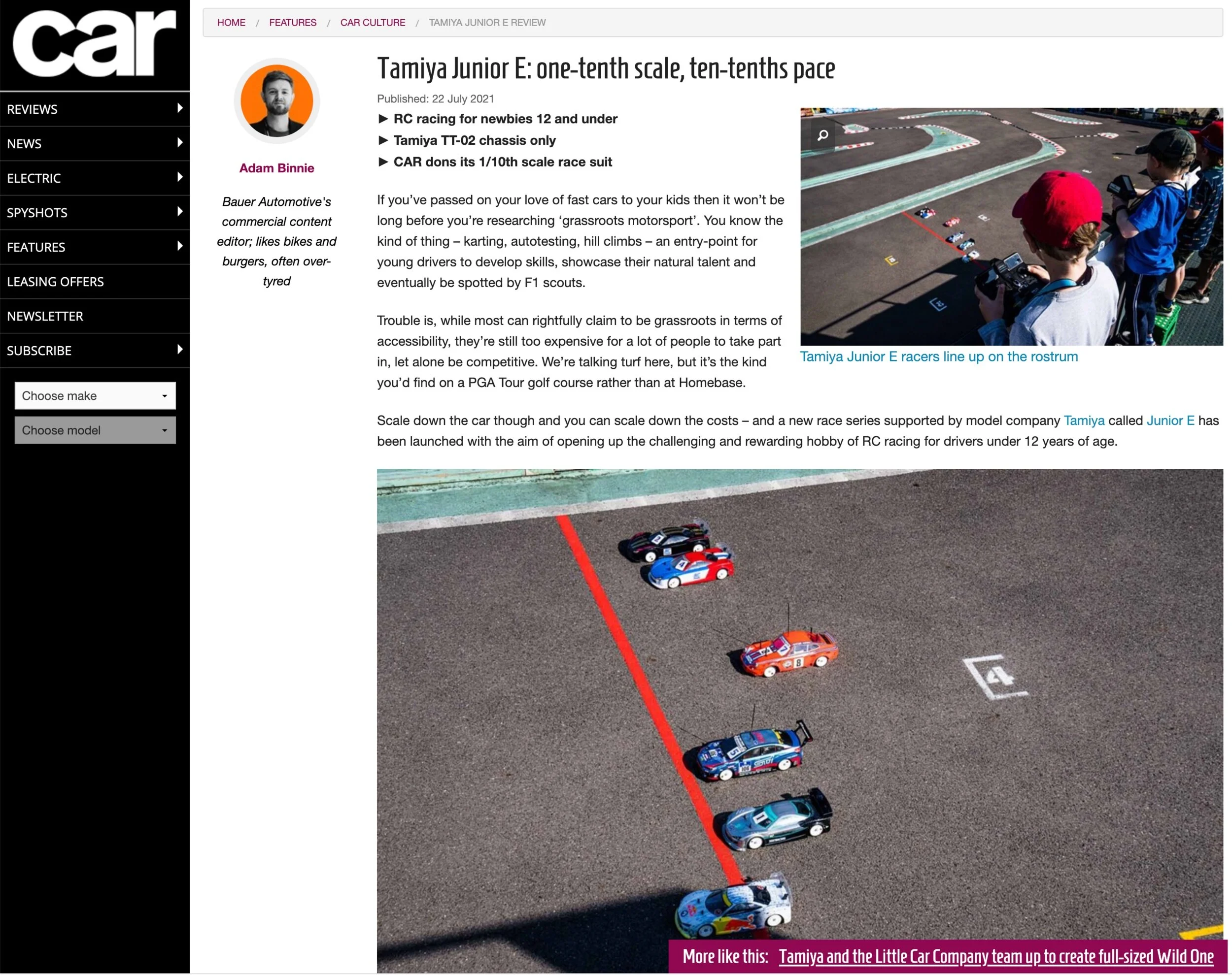 Tamiya Junior-E: one-tenth scale, ten-tenths pace