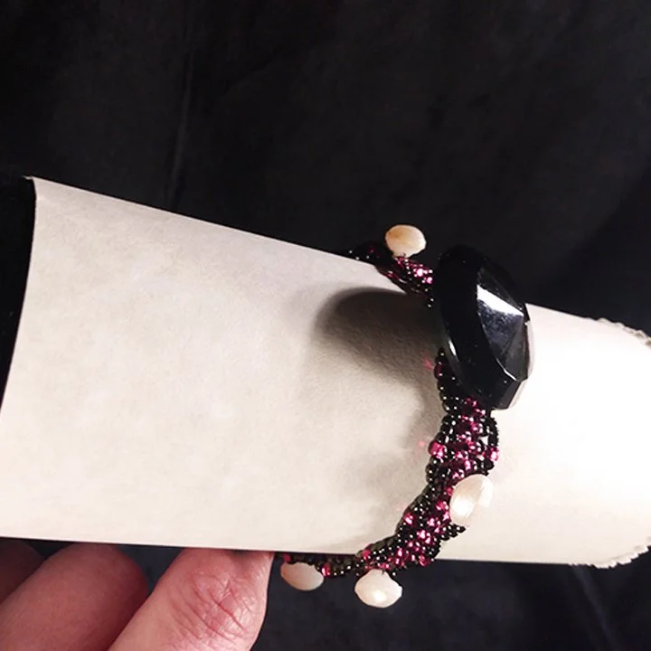 Bracelet With Beads Red Black White Women's Jewelry Rockabella Pin