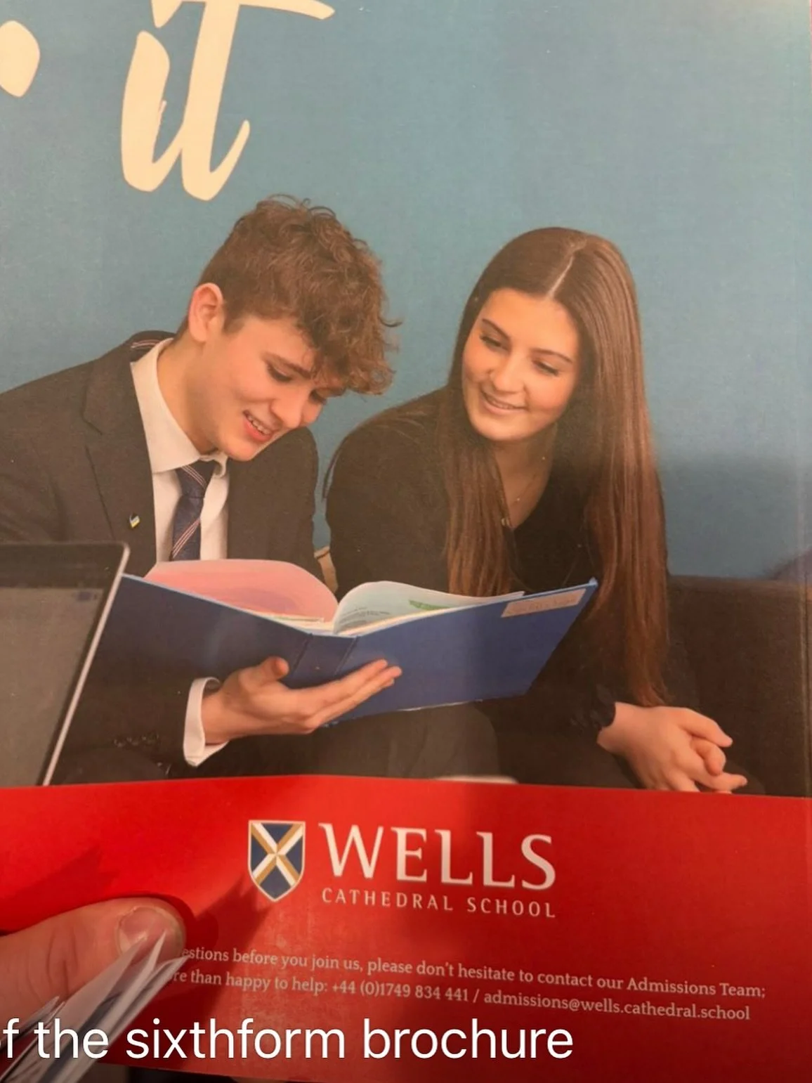 My youngest son attends the sixth form options morning at school and finds his eldest brother and girlfriend on the back of the brochure ❤️.
