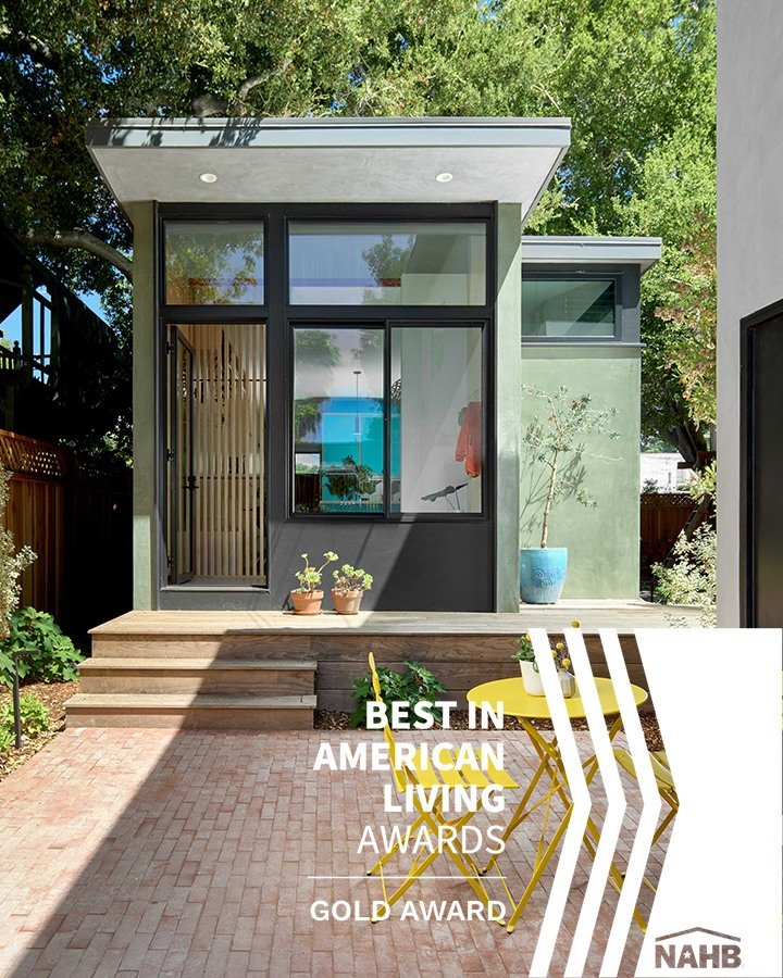 We are very honored to have our Color Casita win the Gold Award at @homebuilders Best of American Living Awards! This detached Additional Dwelling Unit was designed as a companion to an existing home, owned by an adventurous family with amazing taste
