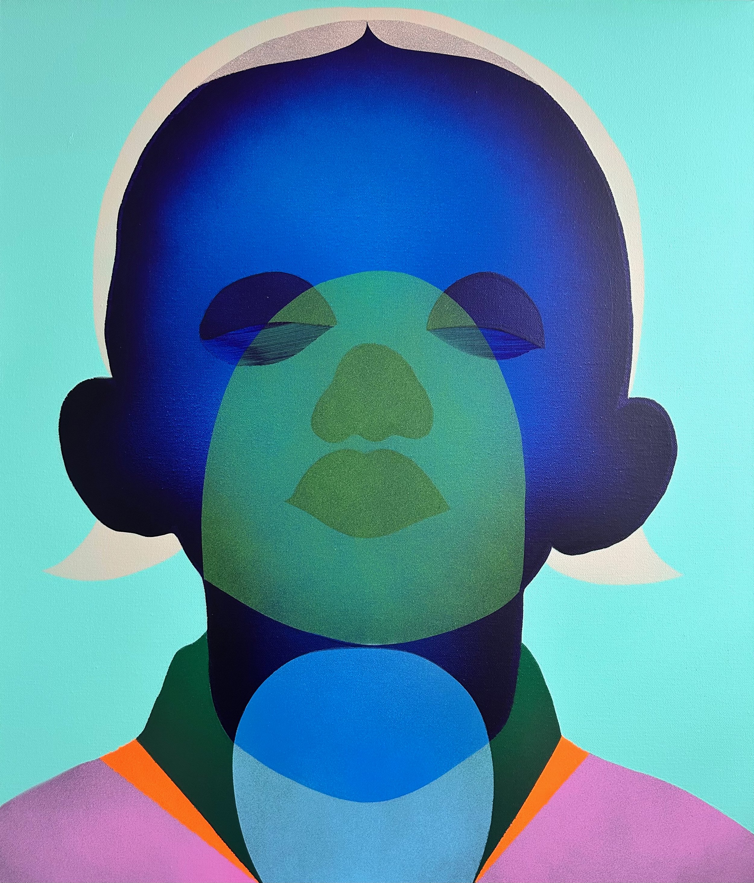 THE HEAD IS A VASE III - Acrylic on canvas, 70 x 60 cm