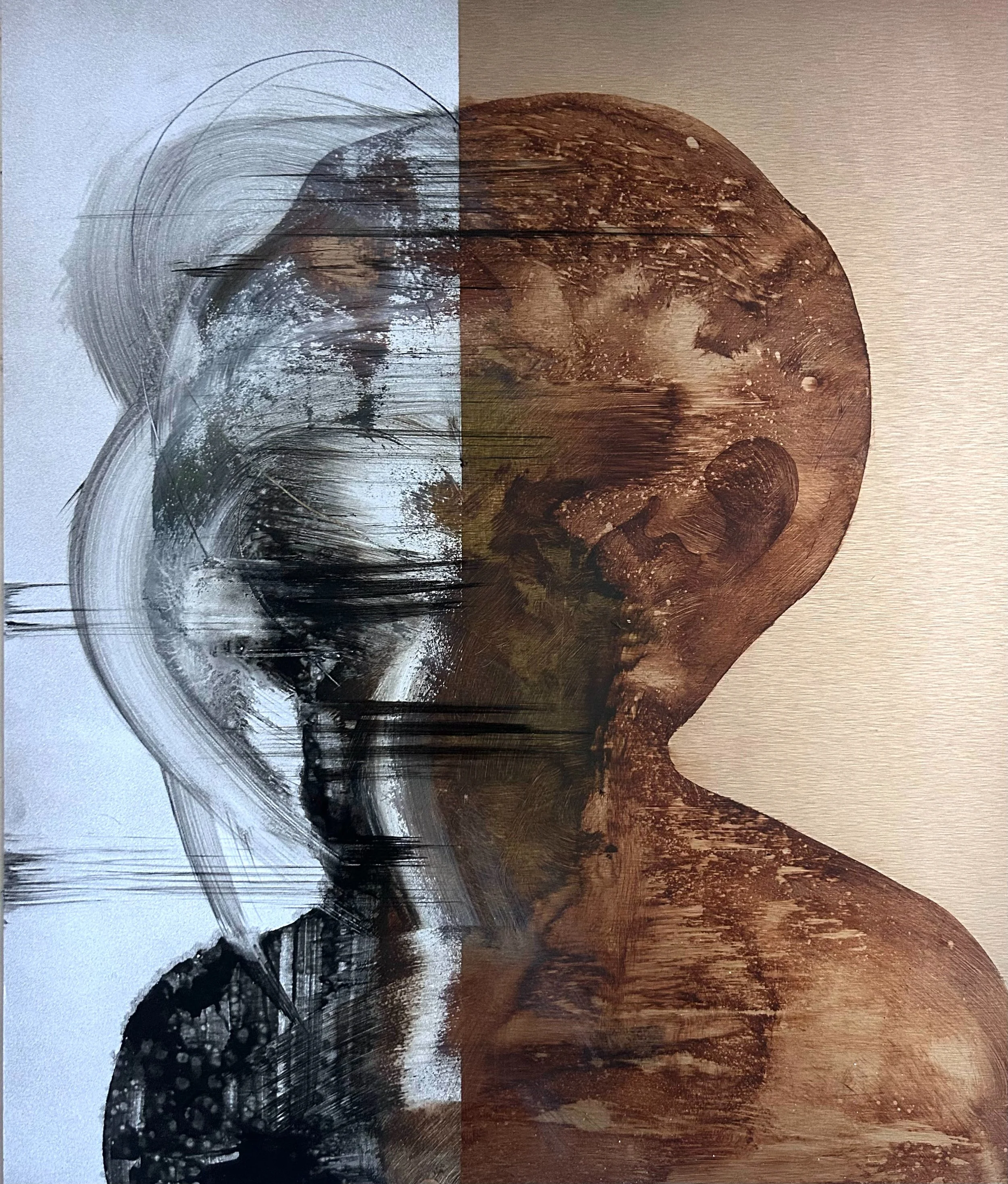 RESISTER - Acrylic on aluminium, 60 x 50 cm