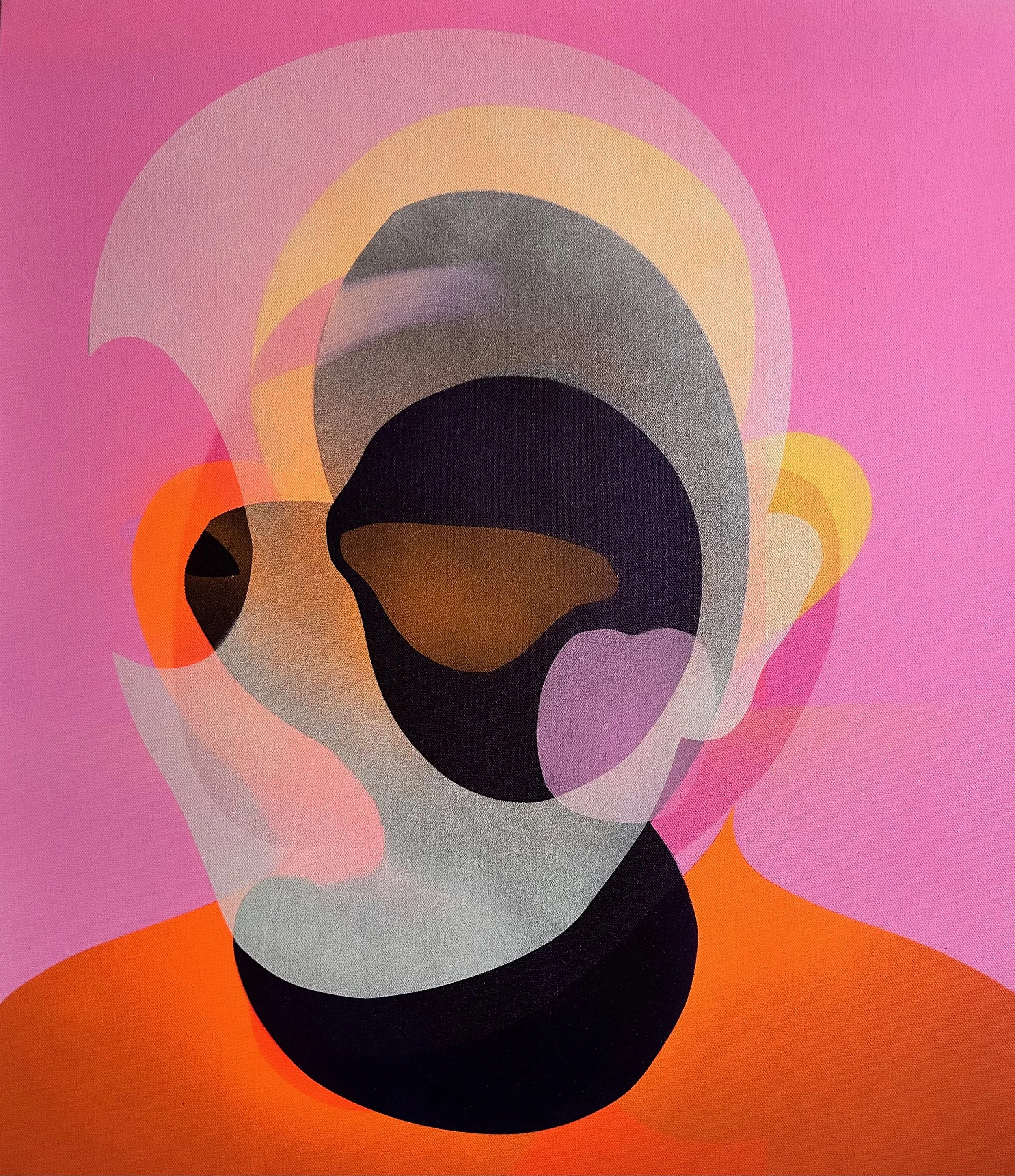 THE HEAD IS A VASE - Acrylic on canvas, 70 x 60 cm