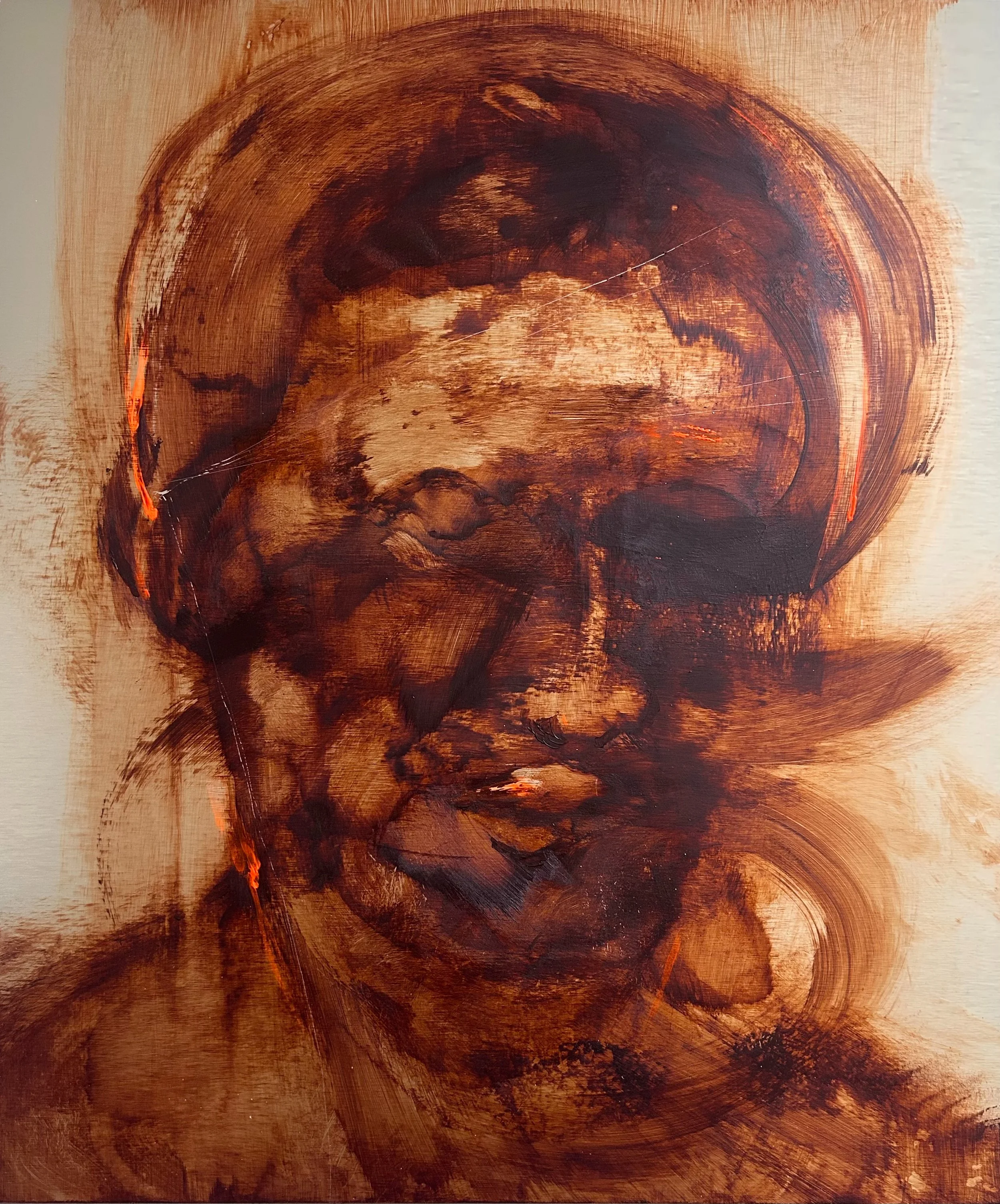 ST FRANCIS - Acrylic on aluminium 60 x 50 cm