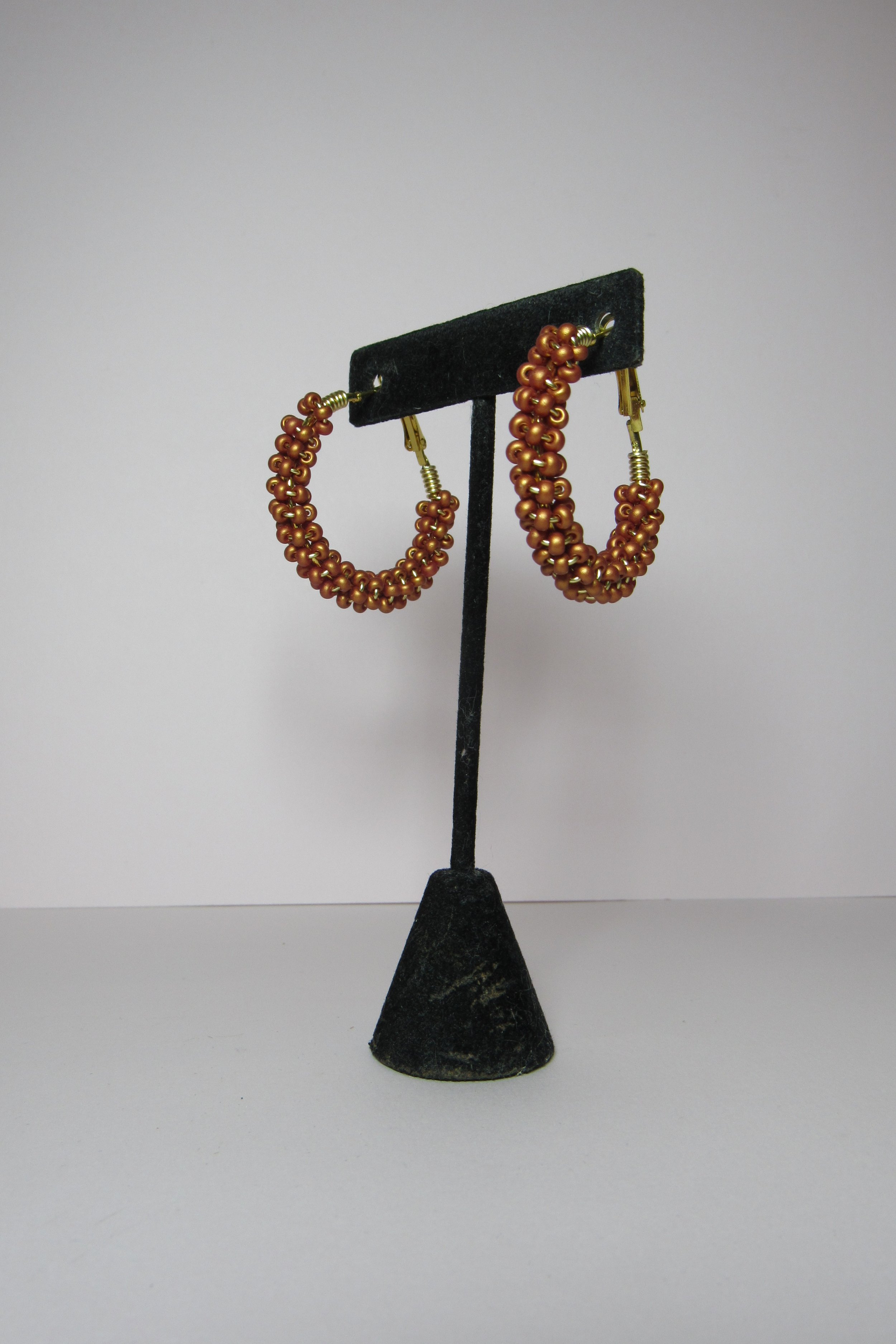 Copper Beaded Hoops