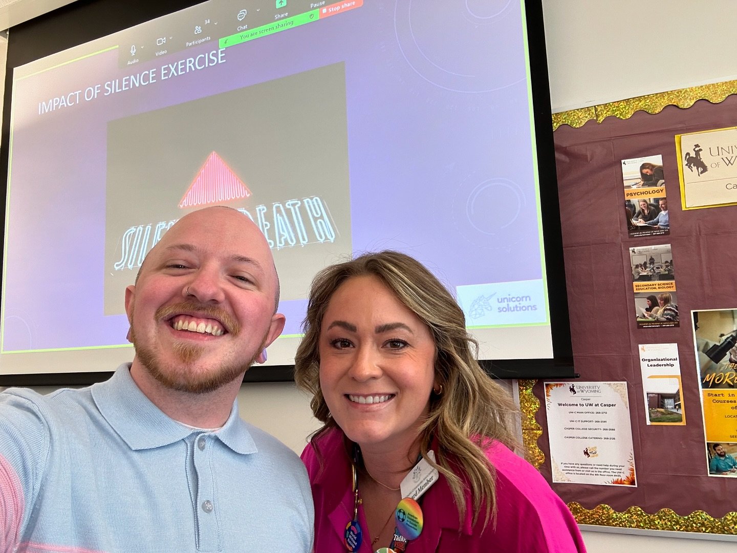 Grateful for the opportunity today to present alongside @alexpetrinolcpc today for the @wyoming.counseling.association conference on preventing LGBTQ youth suicide. Alex has been an incredible ally to me, the trans community in Casper, and more beyon