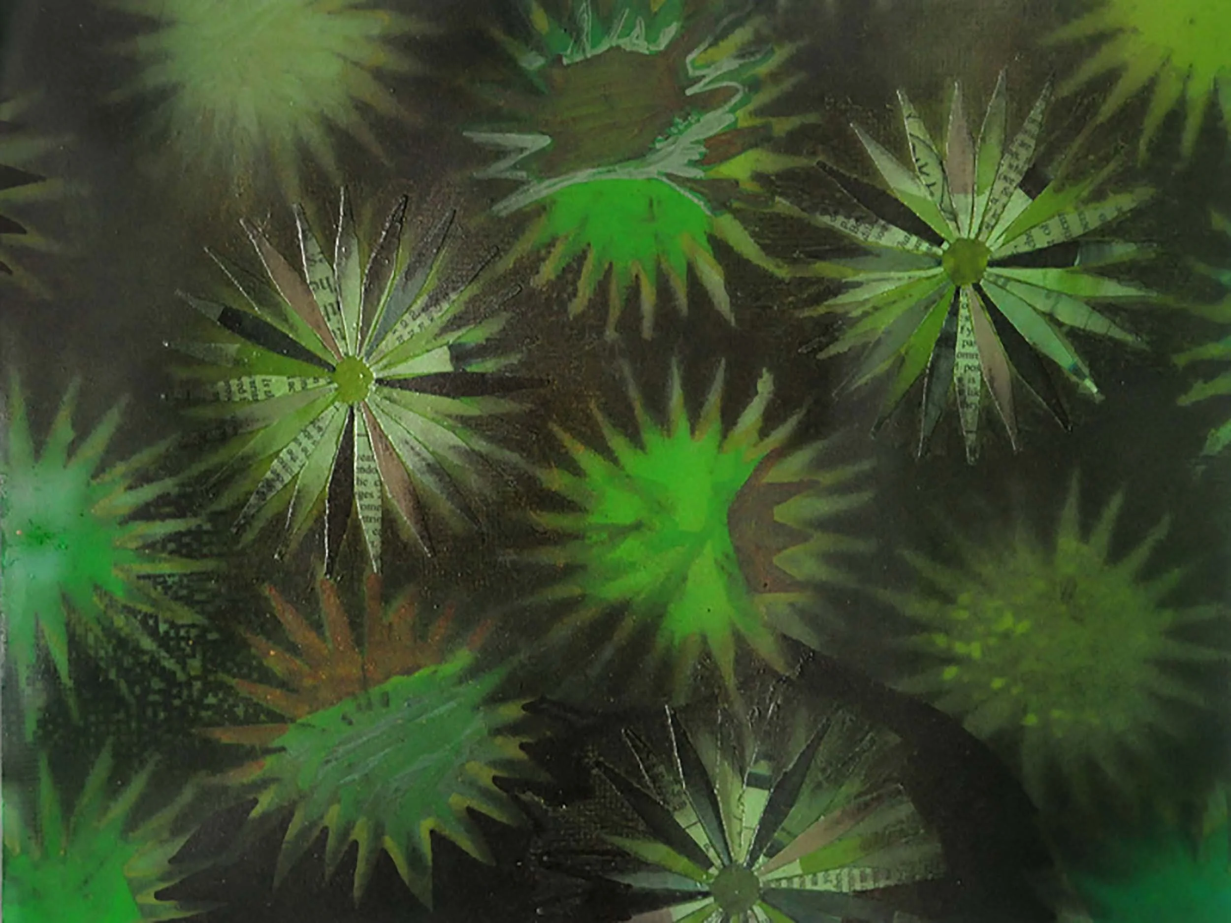  Money Buys Happiness , Acrylic and shredded paper collage on inkjet print, 11 x 14 inches, 2011