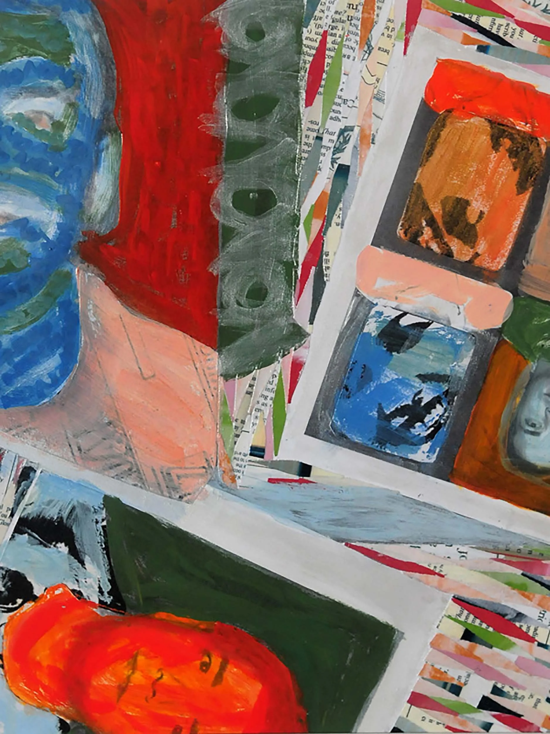  Runaway , Acrylic and shredded paper collage on inkjet print, 14 x 11 inches, 2011