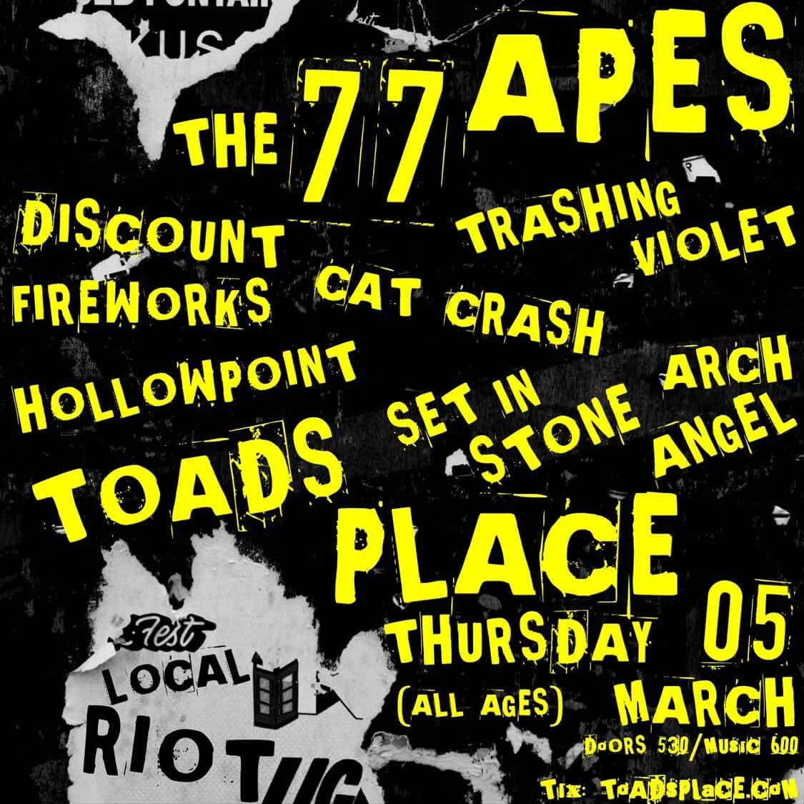 RIOT FEST at Toad's Place