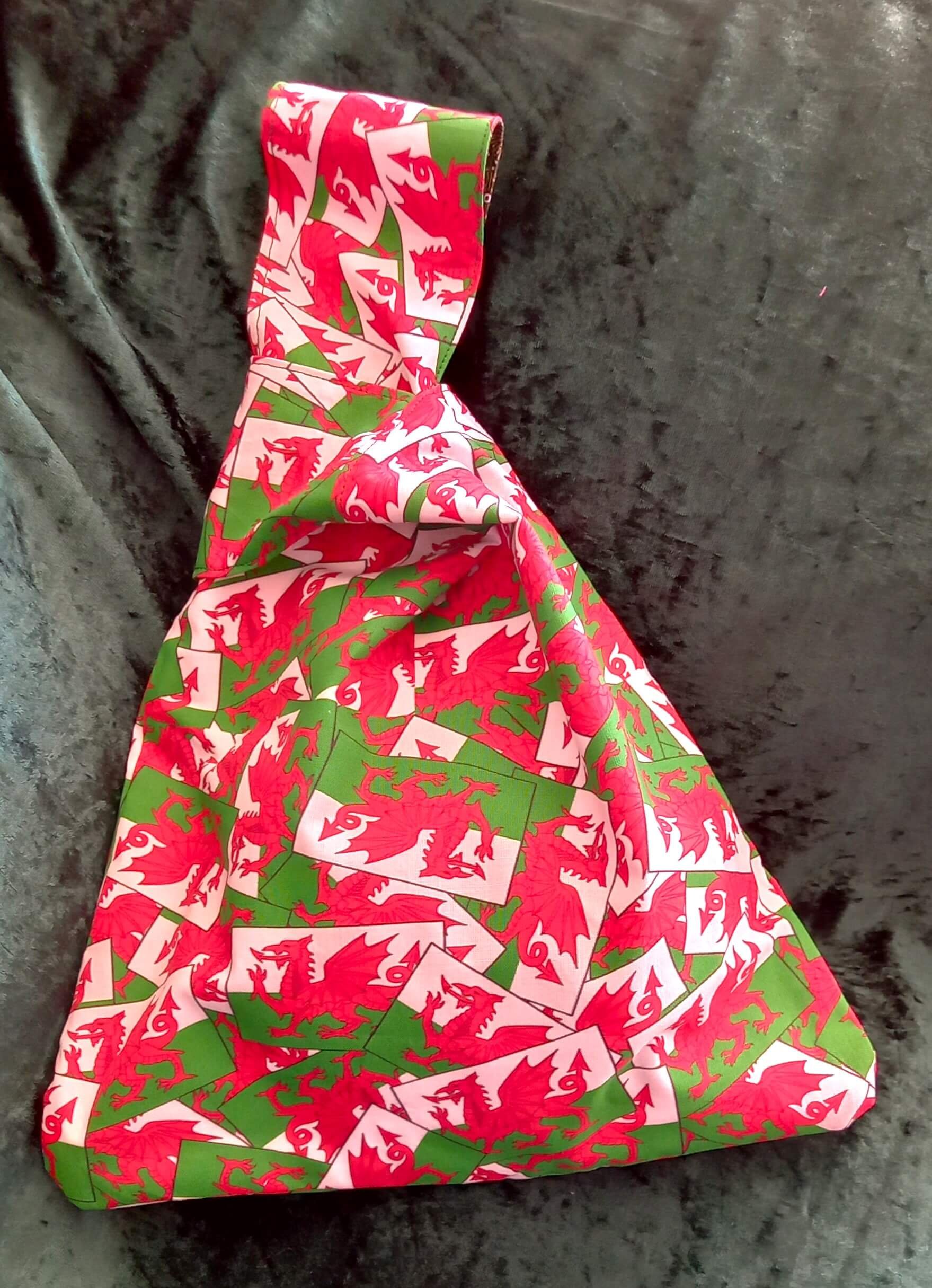 Welsh Dragon Japanese Knot Bag