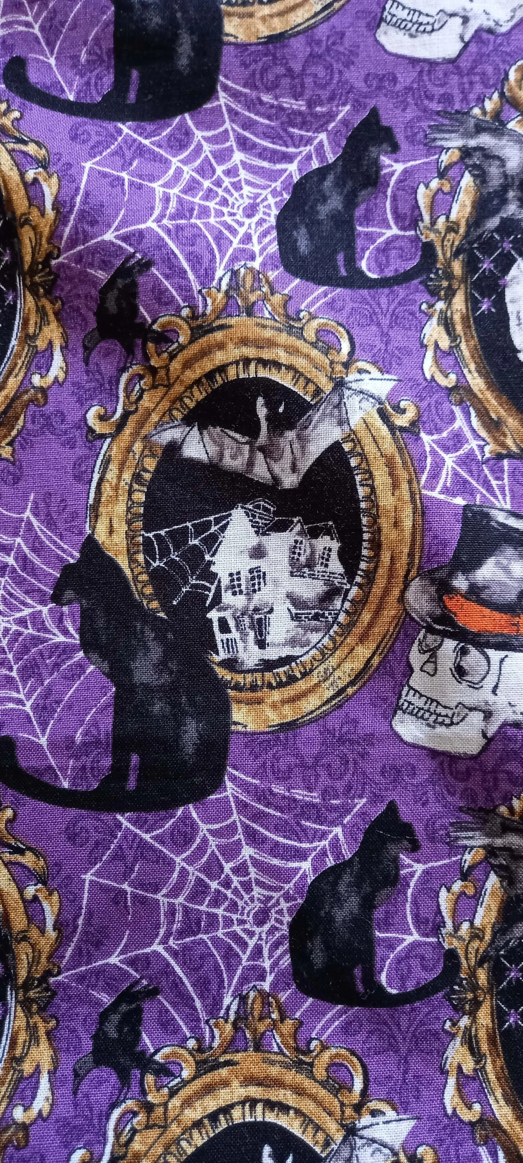 Purple Skull Fabric Close Up