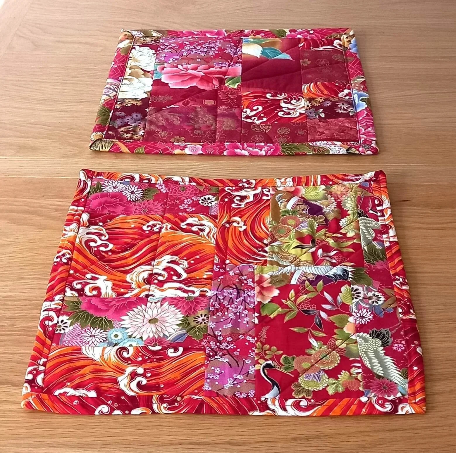 Red Gold Patchwork Square Placemats.jpg