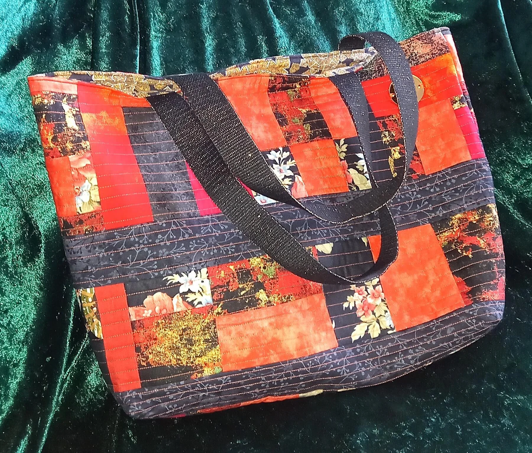 Orange and Black Tote Bag