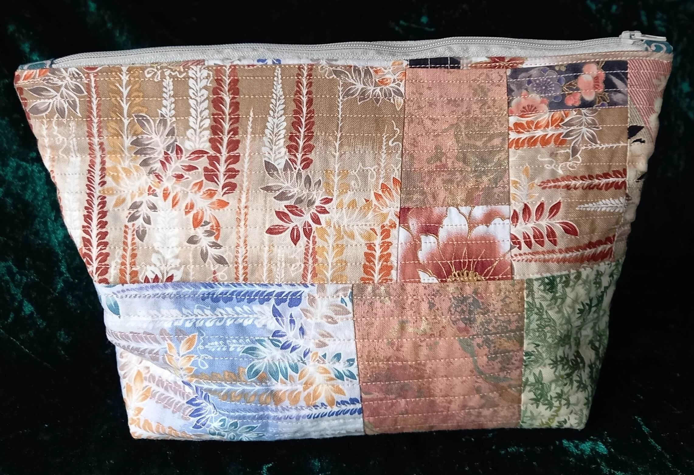 Japanese Patchwork Quilted Zip Bag