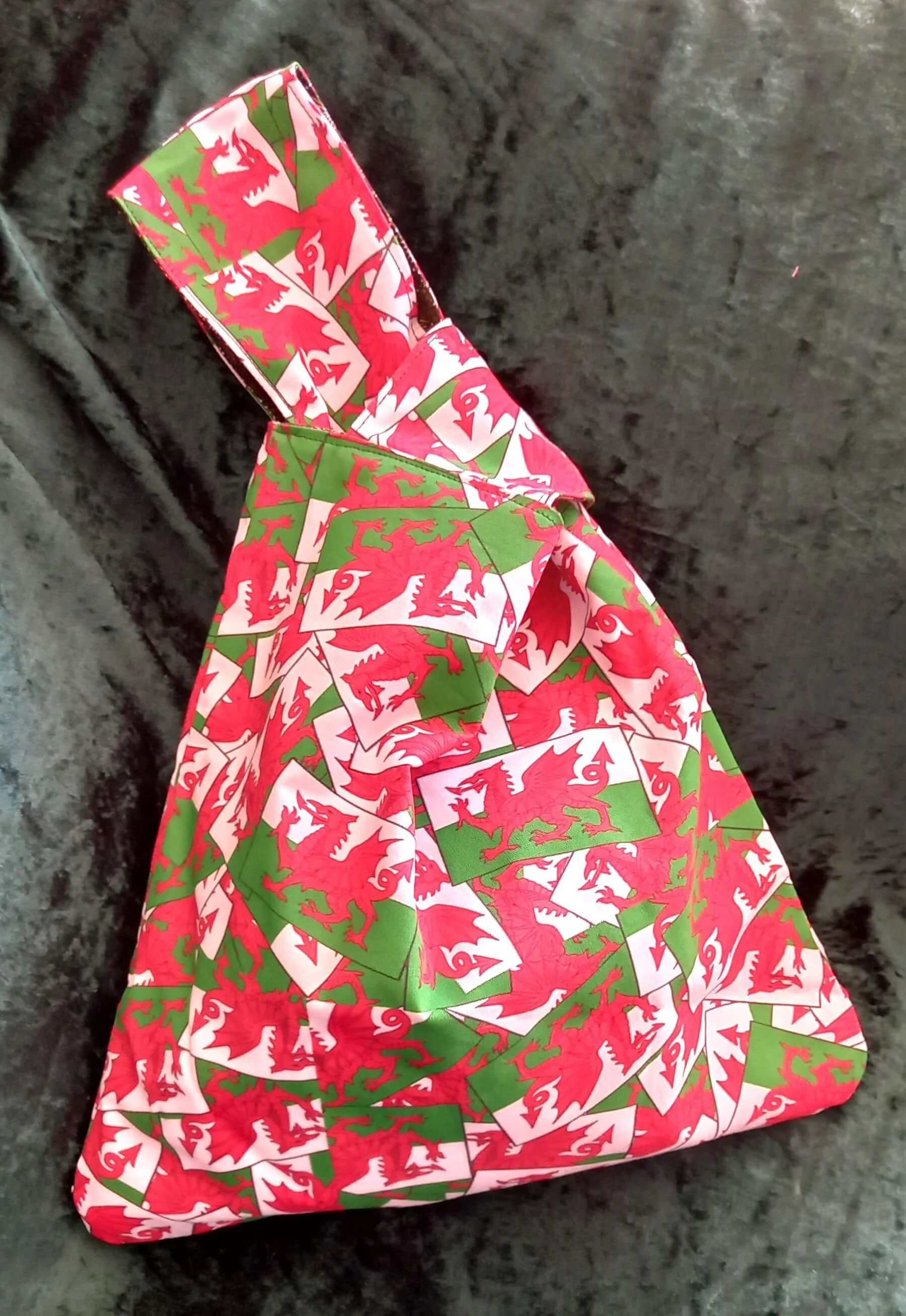 Welsh Dragon Japanese Knot Bag