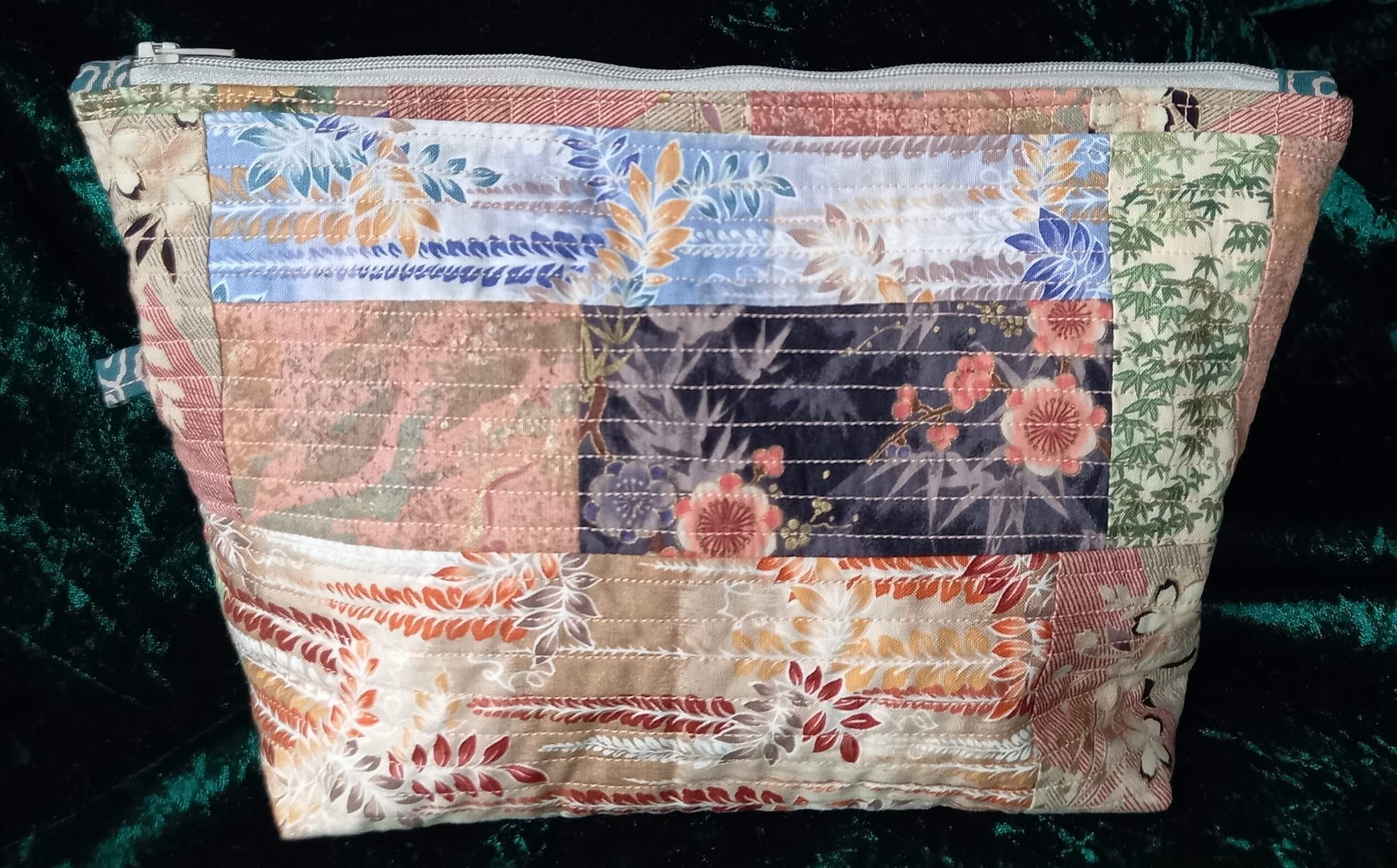 Japanese Patchwork Quilted Zip Bag