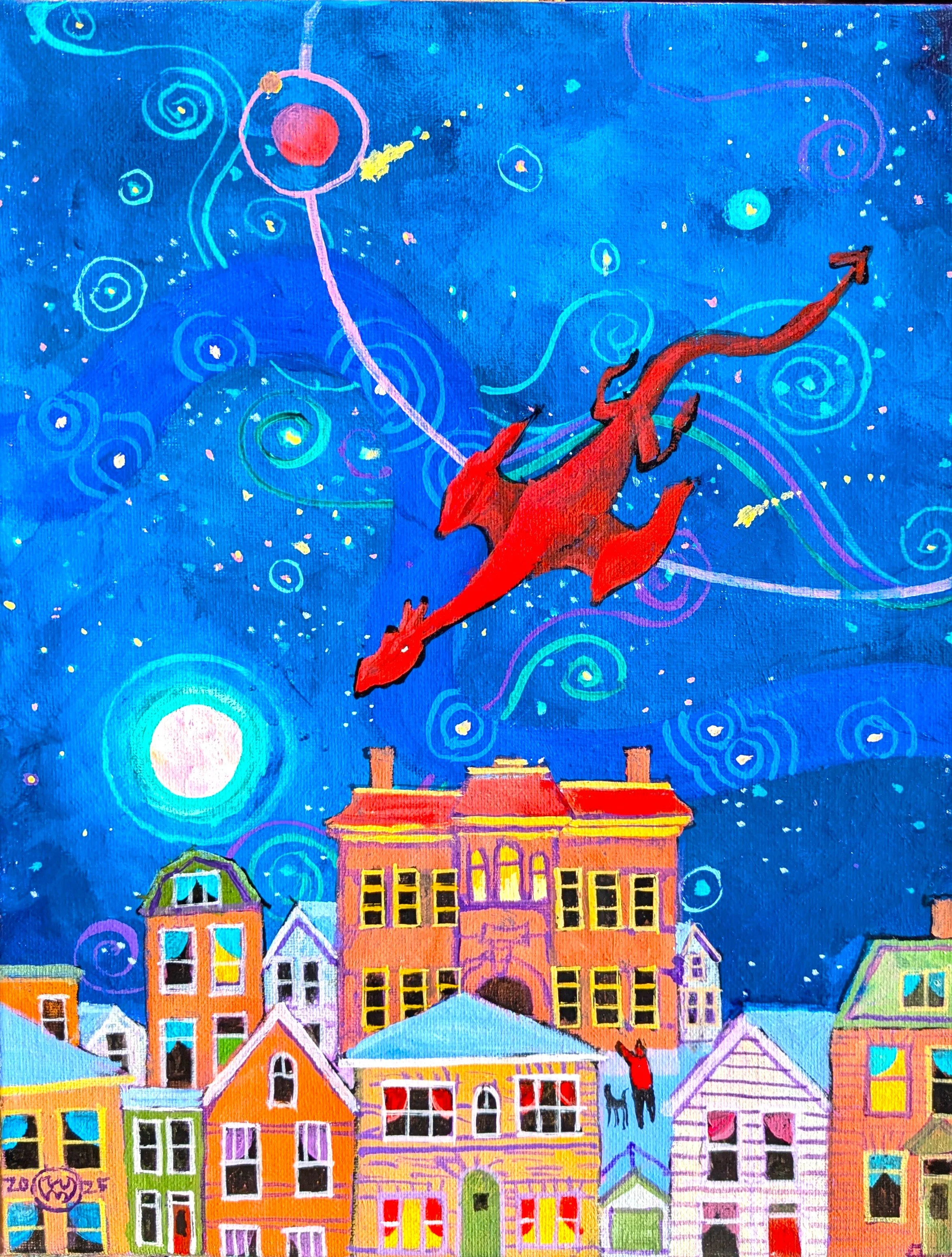 #628 Dragon over Mutchmor BhatBoy 11x14 2026.jpg $450