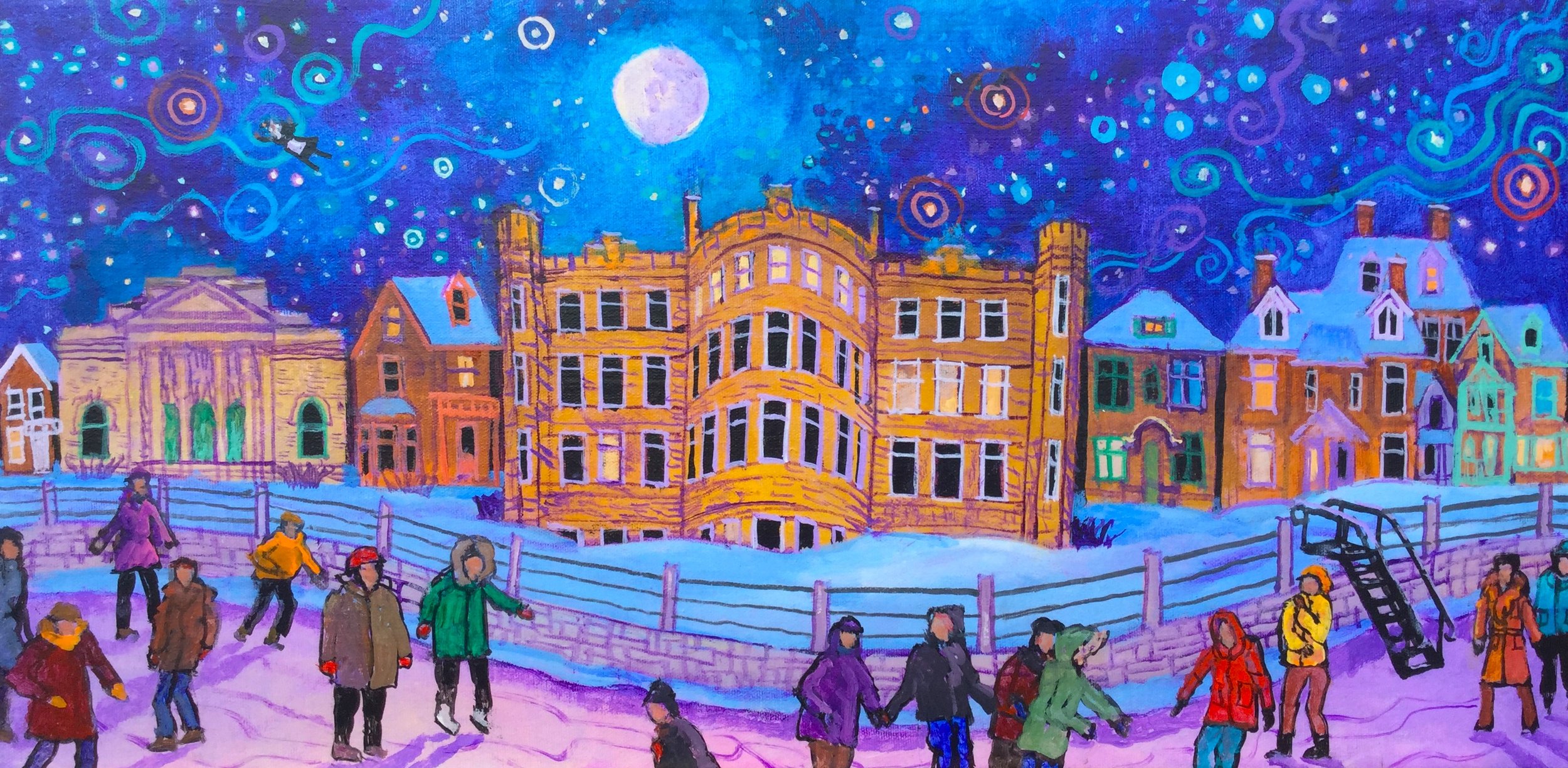 #543 Skating by Starlight Bhat Boy 2024 12x24.JPG  $900