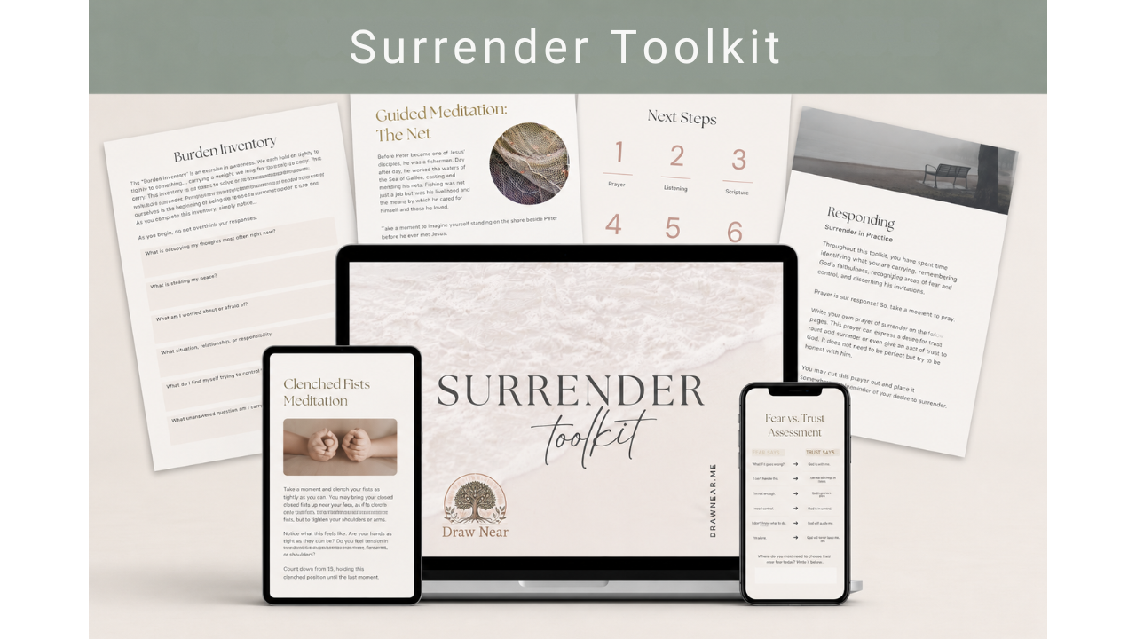 $9
HOW do I surrender? This resource provides practical prayer exercises, resources and assesments, and many more tools to help you move from just understanding surrender to actually living it. CLICK FOR DETAILS
