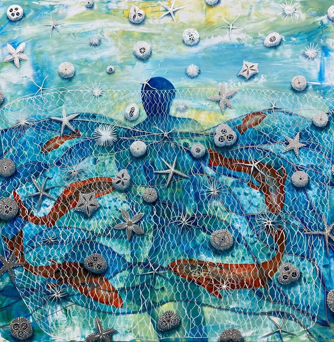    Serie océano, 2022, Acrylico sobre lienzo. 60 × 60 inches   