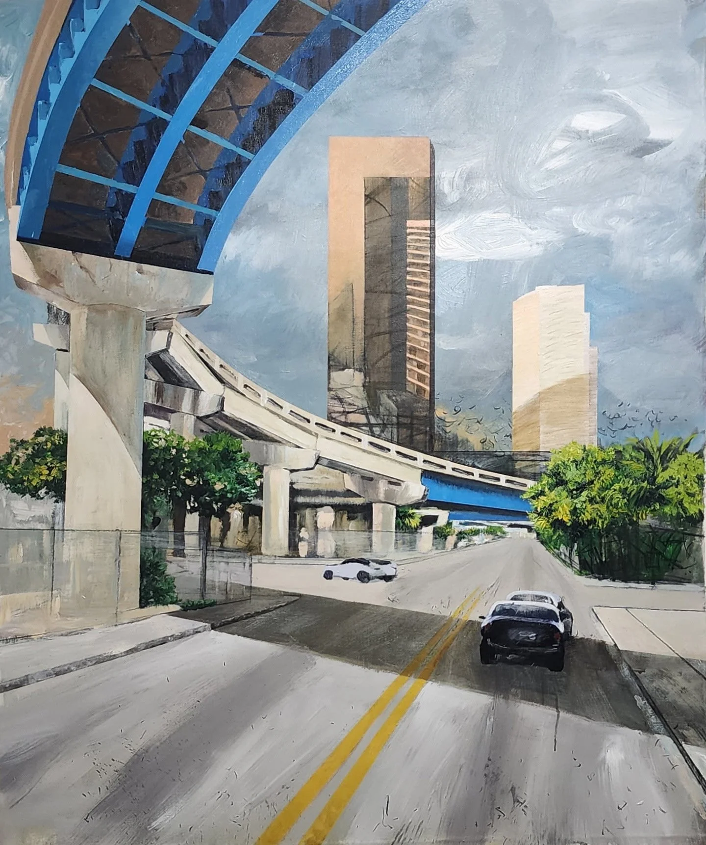 Bajo el Puente. 55x45 pulgadas