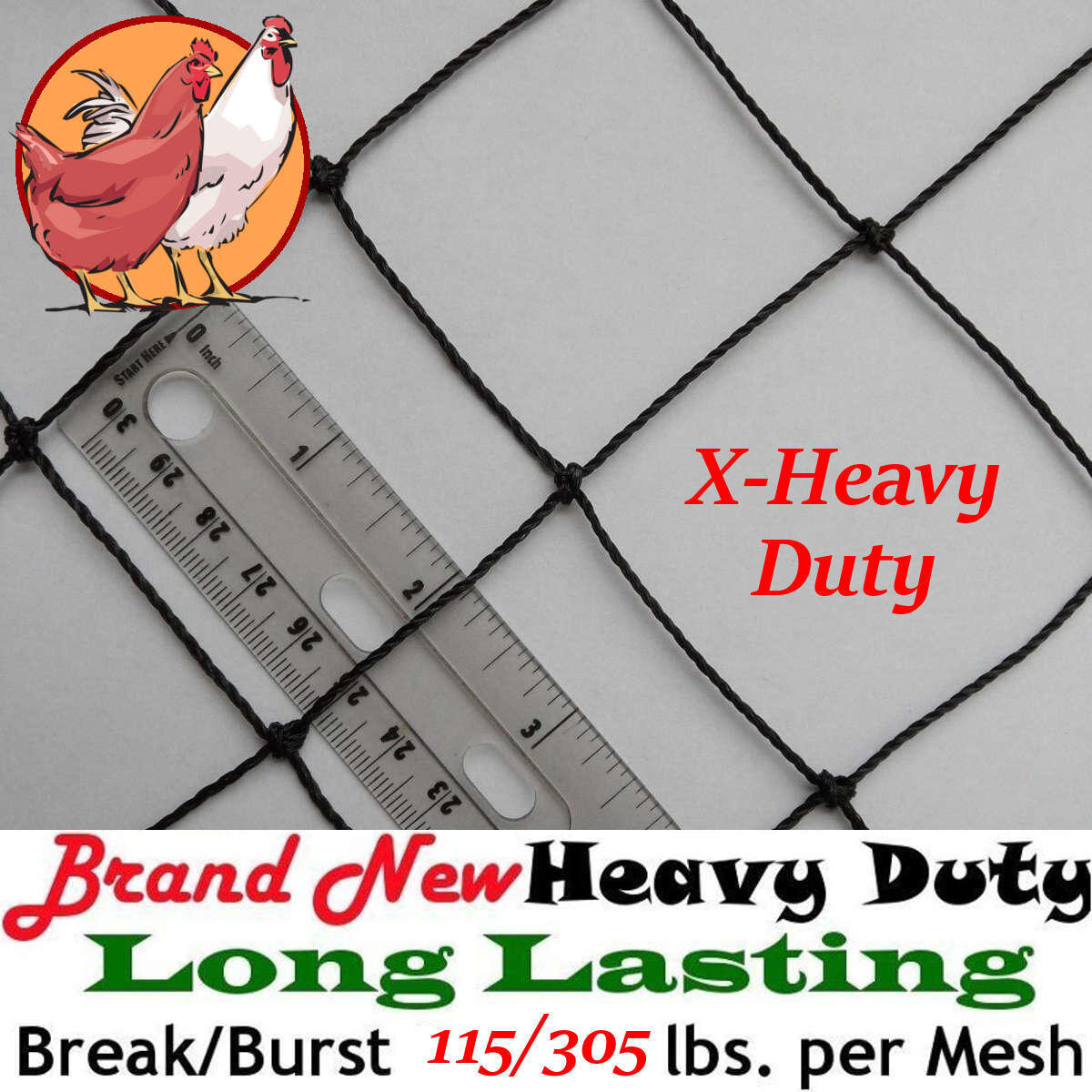 Heavy Knotted Poultry Netting (1Mesh) | UV Stabilized for long life and  durability | Your One Stop Poultry Supply Shop!