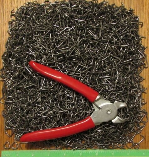 *COMBO*594 AUTO FEED HOG RINGS & PLIERS 11/16 = 1/4 POULTRY SHRINK BAG WIRE CAGE 