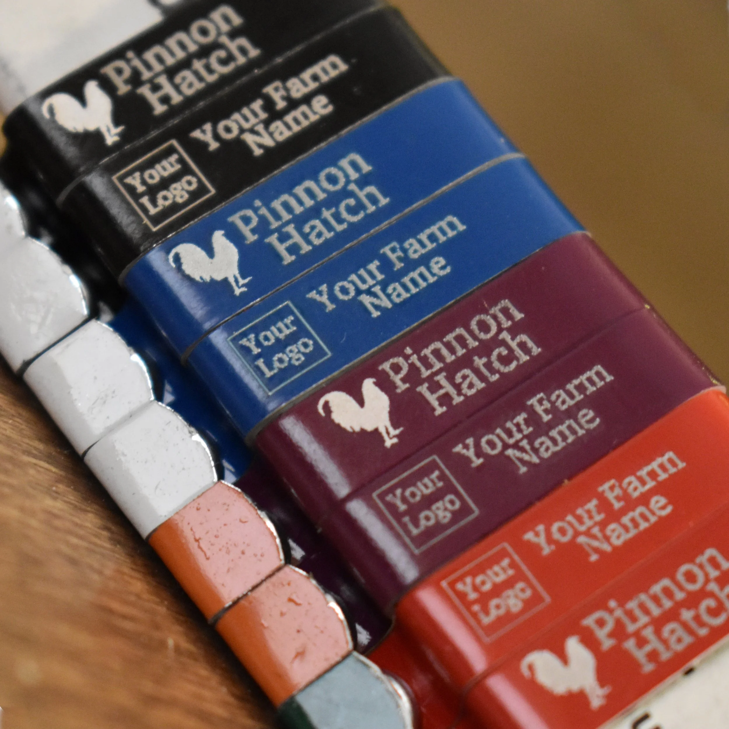 Custom Laser Engraved Zip Wing Bands ID Tags w/ Our Artwork