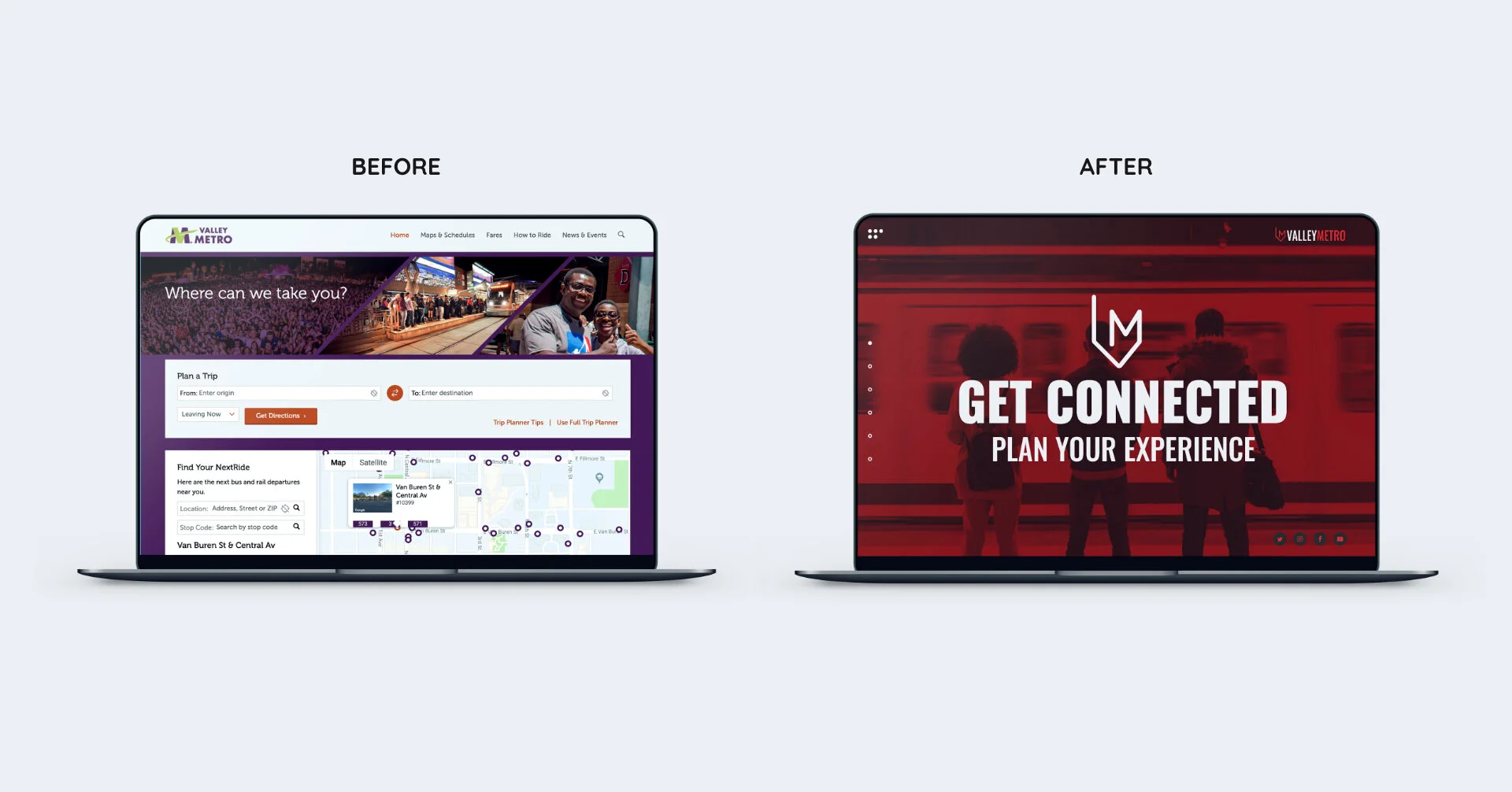 Before and after of hero