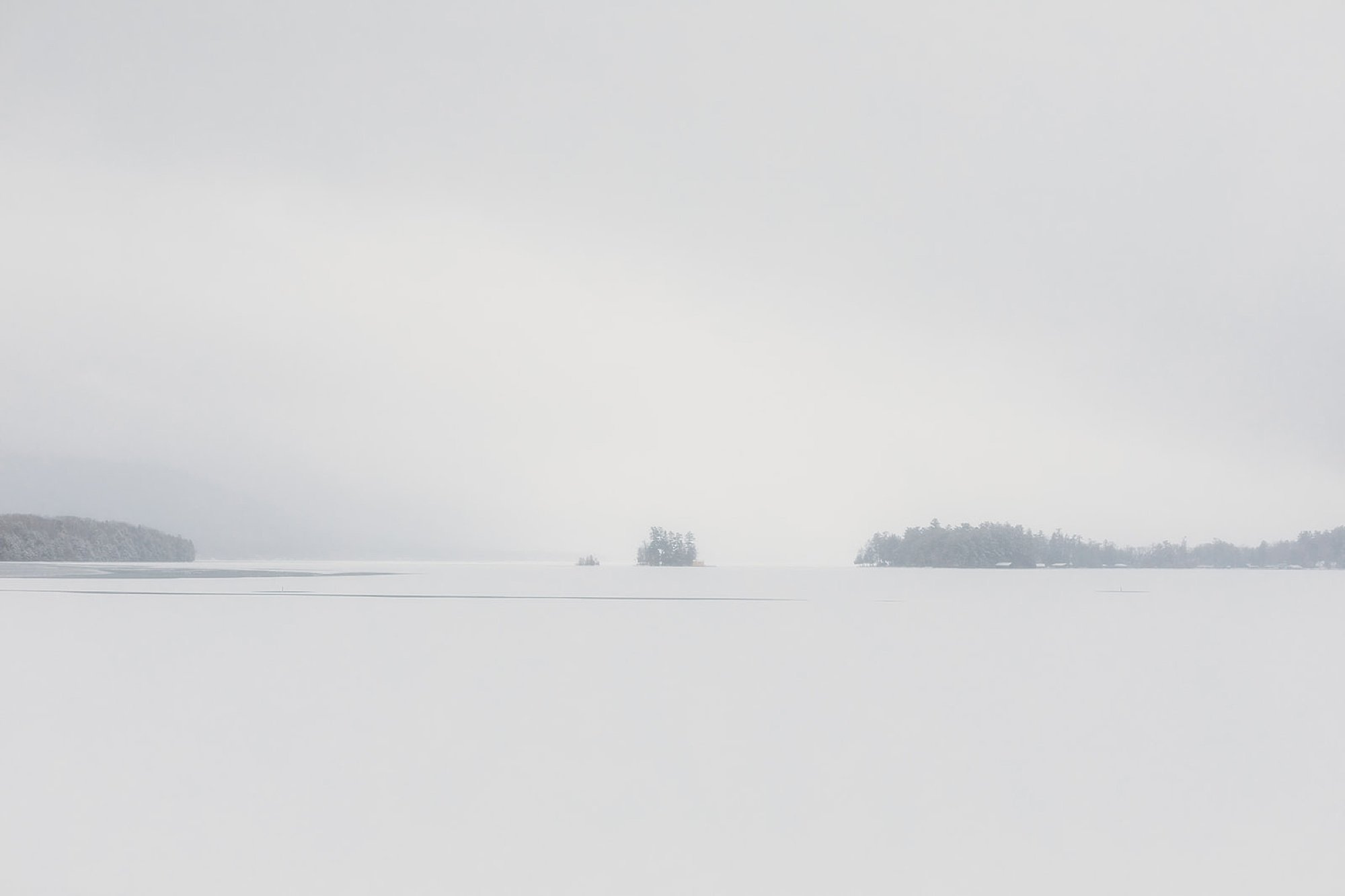 snowy landscape on Lake George 