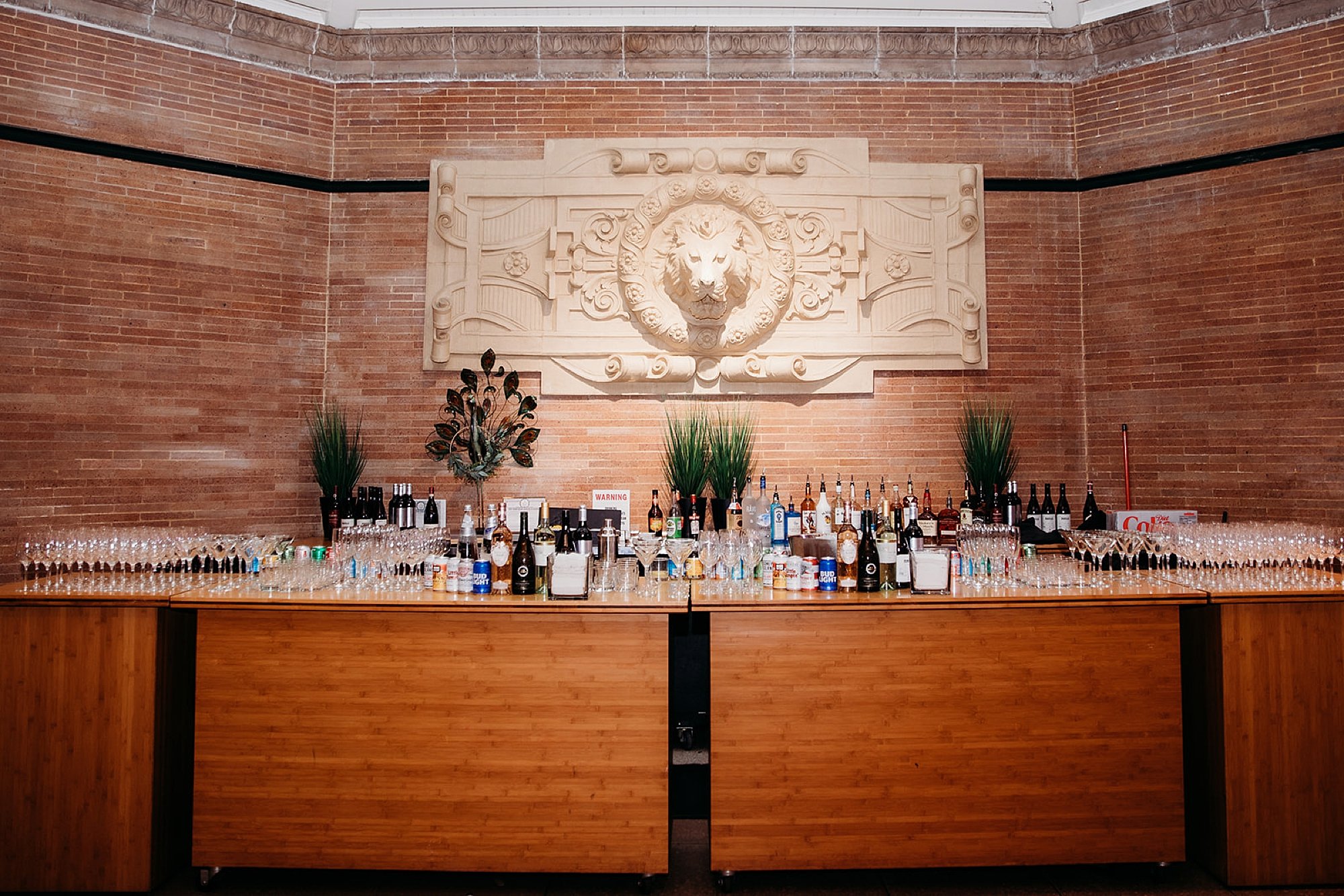bar for The Bronx Zoo wedding reception at the Old Lion House