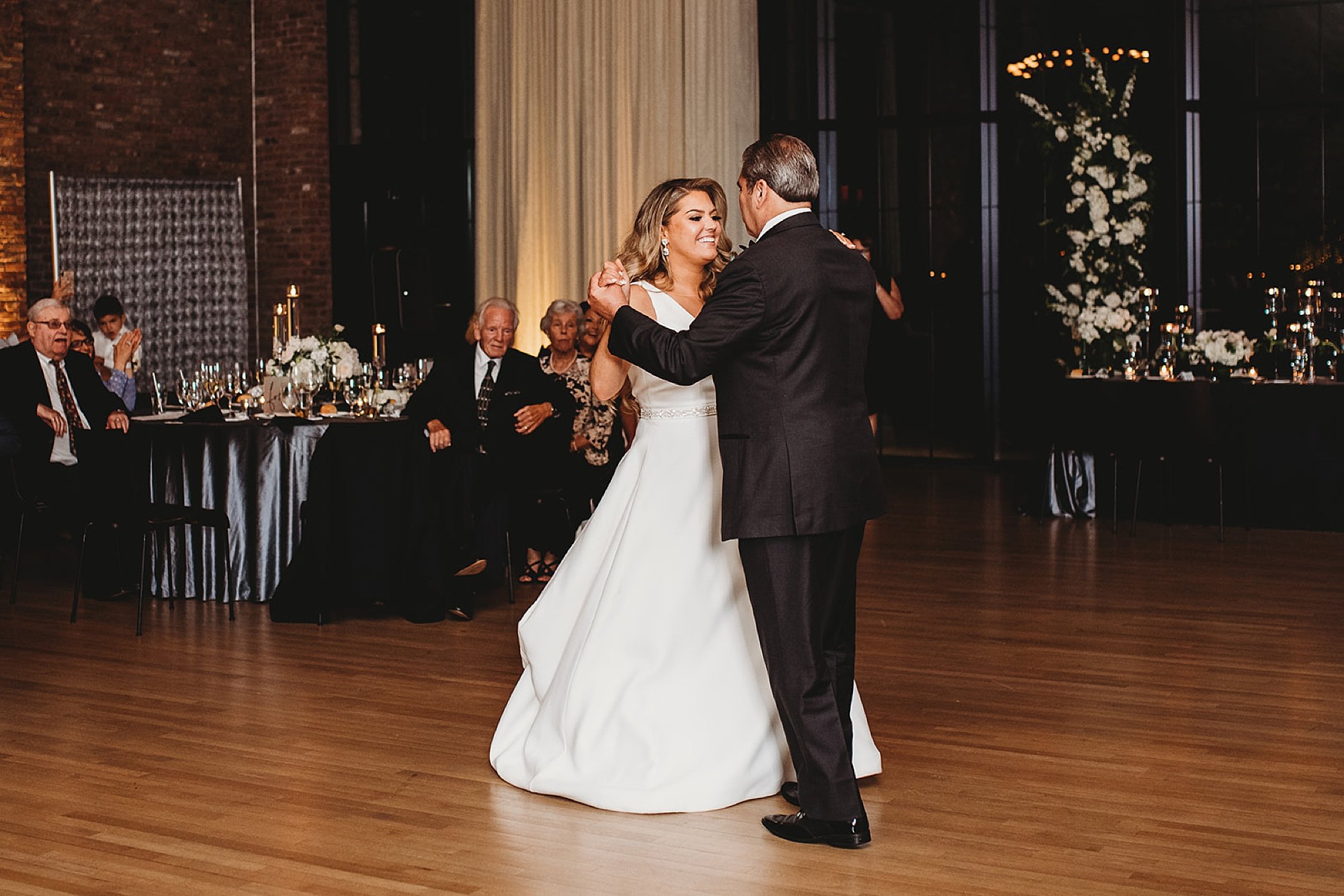bride dances with father at Beacon NY wedding reception