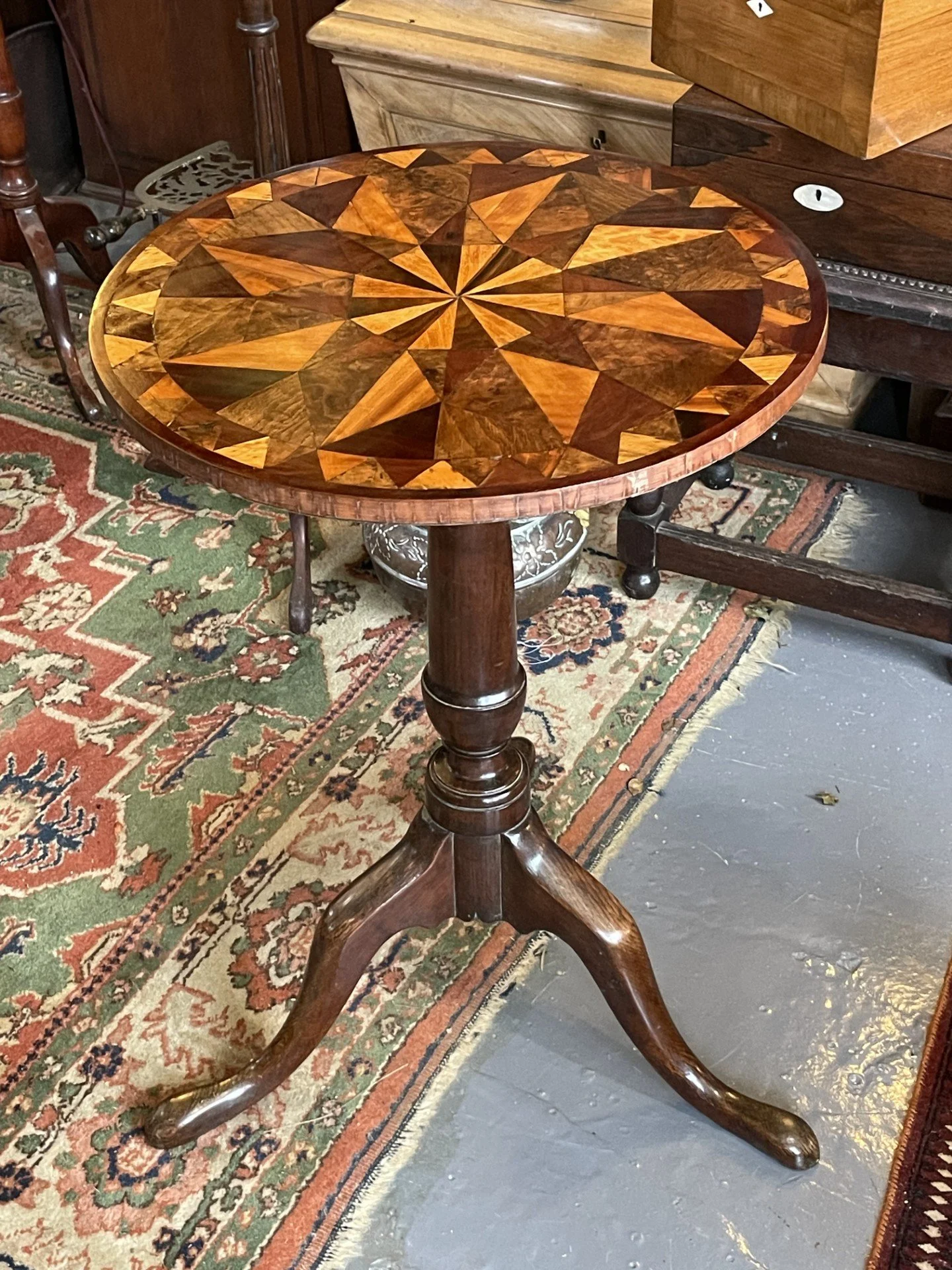           Regency marquetry wine table probably Jamaican