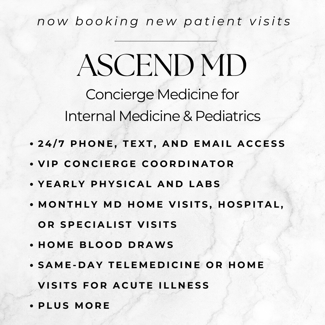 Elevate Your Healthcare Experience with Ascend MD's Concierge Medicine Program! 🏥 Experience personalized, comprehensive care like never before with our exclusive concierge medicine services, tailored to meet your unique health needs.

📱 With 24/7 
