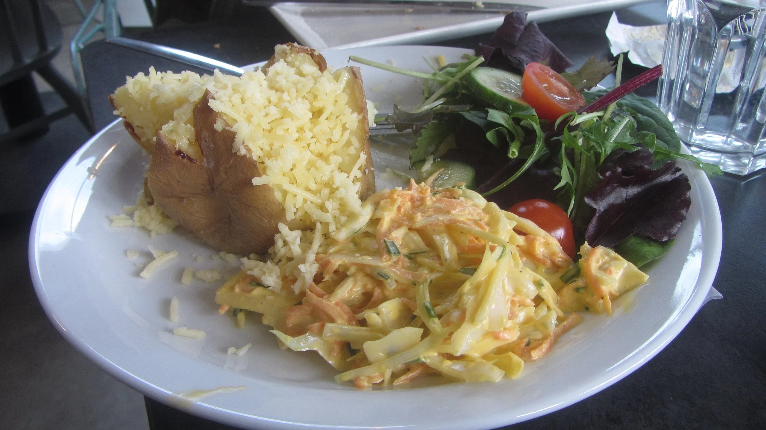 Same fare wherever we go—we now eat at a local pub instead