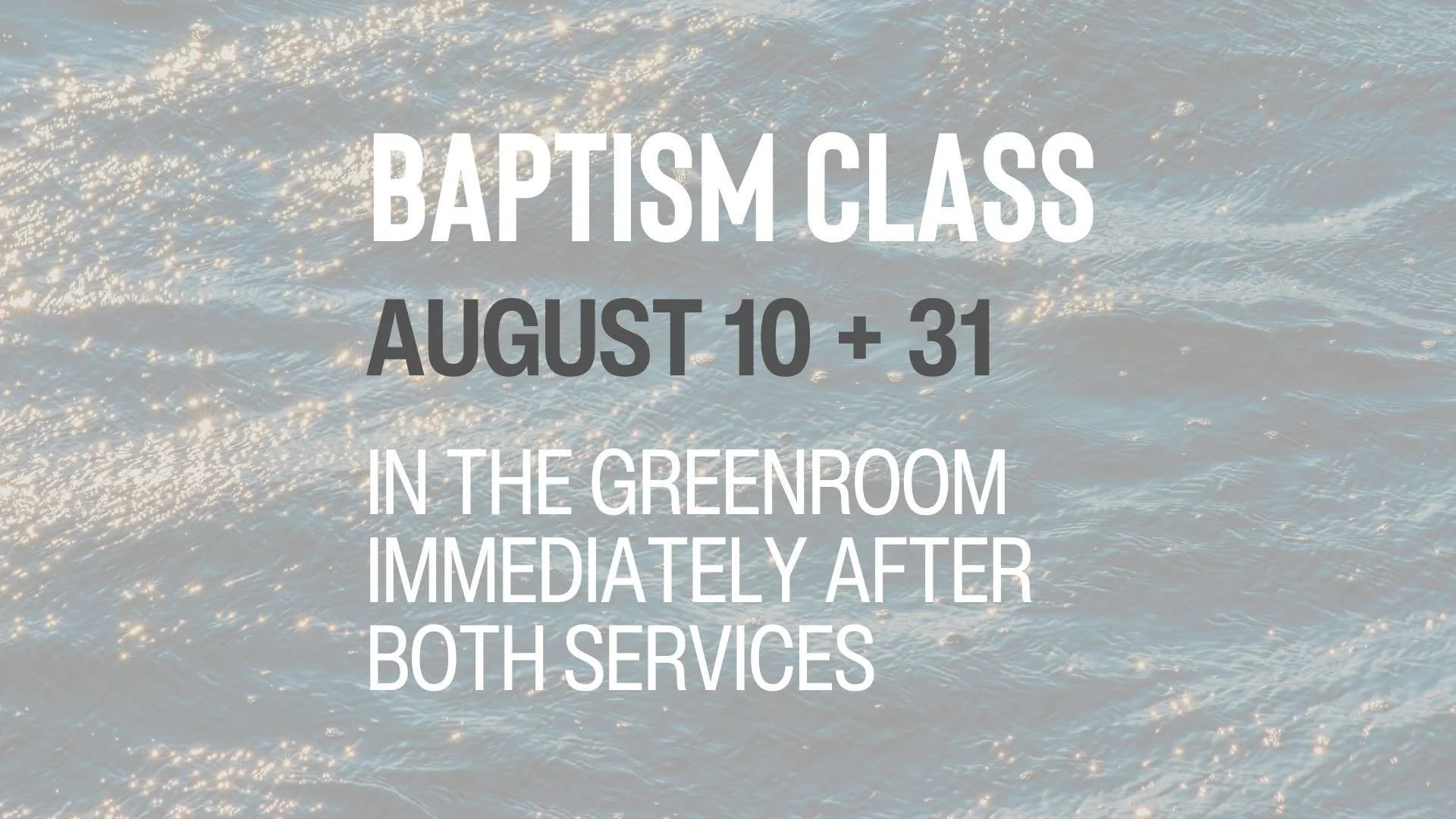 Baptism Class