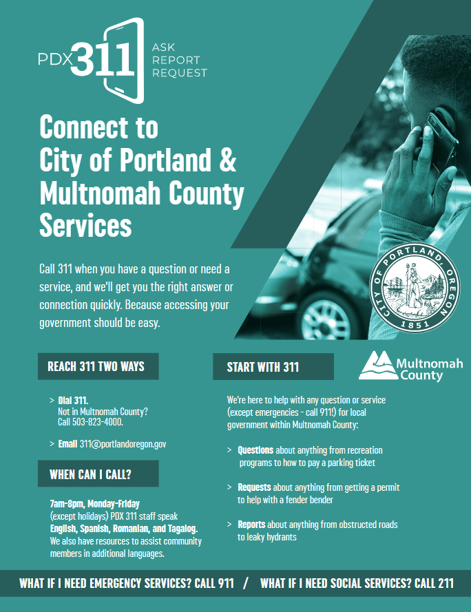 Connect to services with PDX 311 — Hacienda CDC