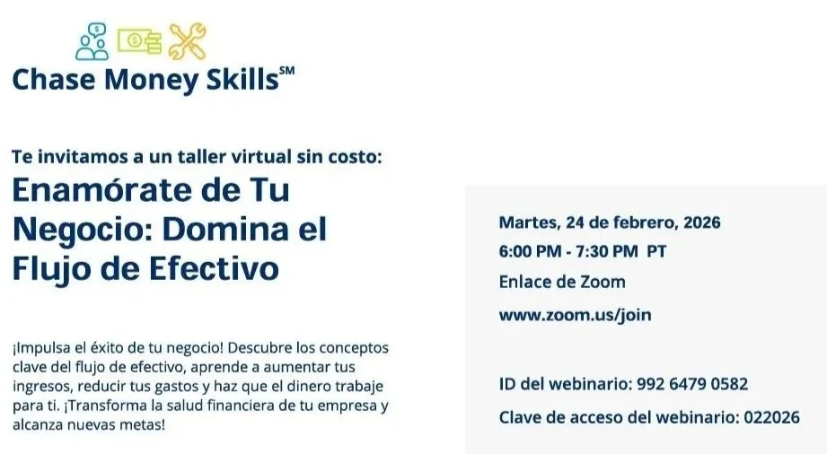 Enamórate de tu negocio: domina el flujo de efectivo – Taller virtual gratuito