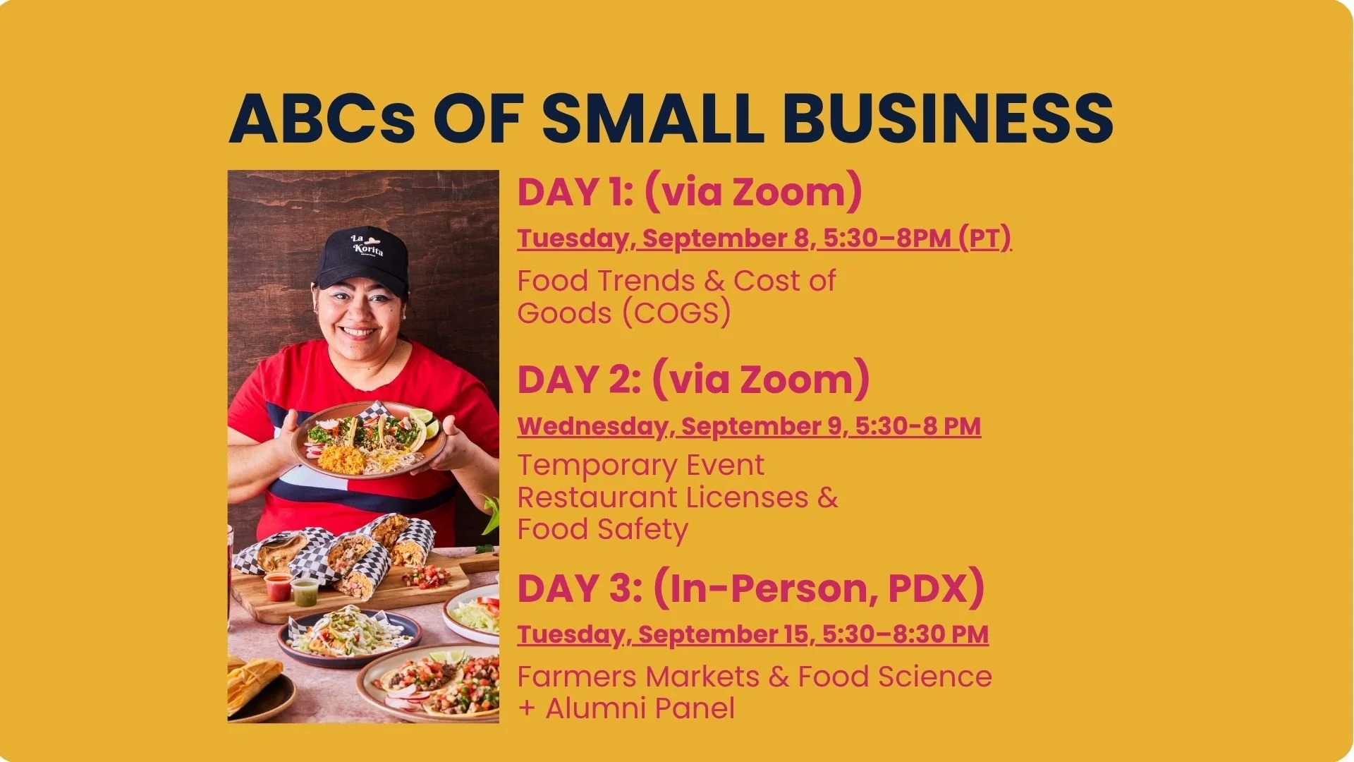 ABCs of Small Business - Day 1 | ABCs de los Pequeños Negocios Dia 1