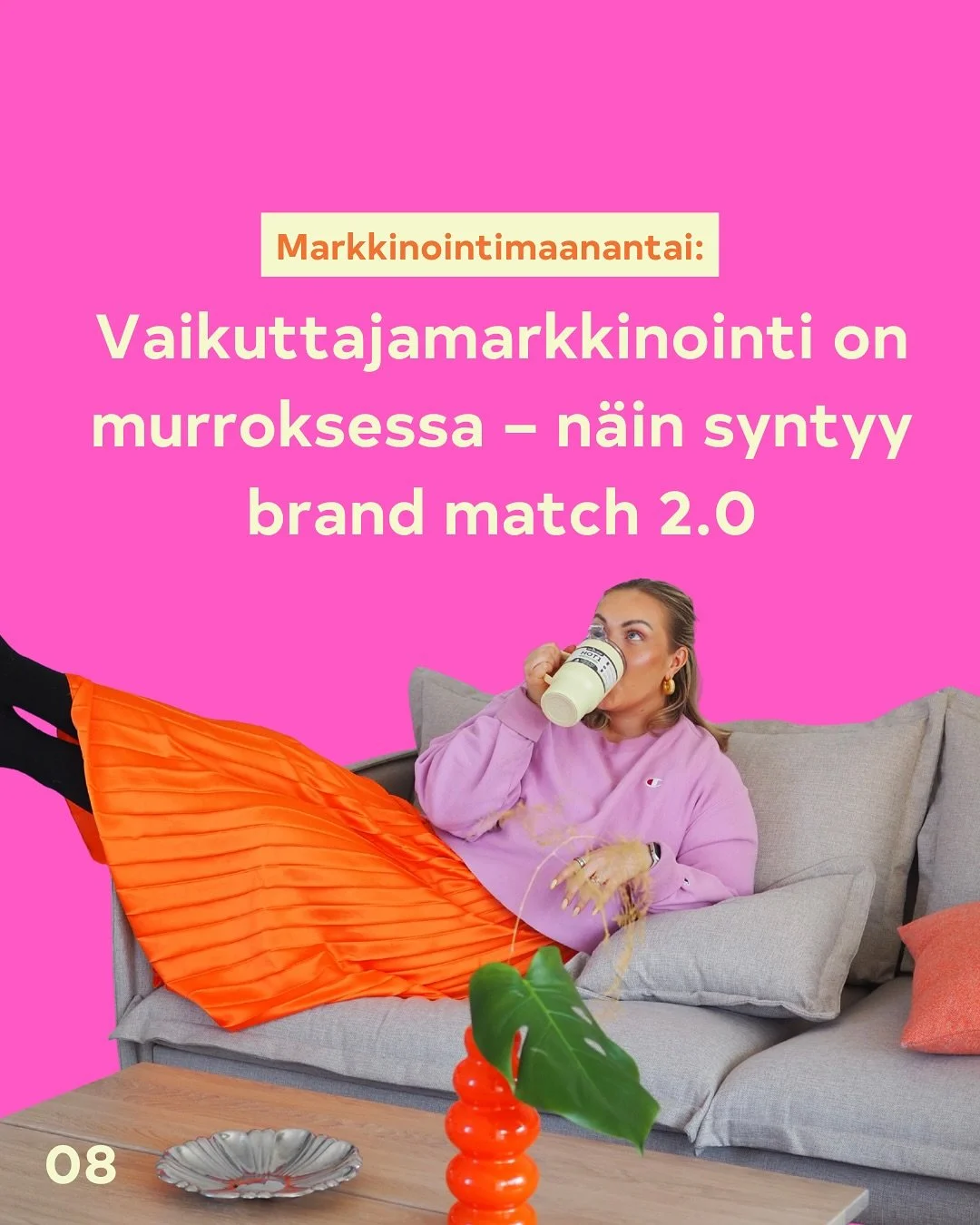#markkinointimaanantai: Vaikuttajamarkkinointi on murroksessa &ndash; n&auml;in syntyy brand match 2.0 👩&zwj;💻

Vaikuttajamarkkinoinnin seuraava taso ei en&auml;&auml; perustu pelkk&auml;&auml;n n&auml;kyvyyteen, vaan merkityksiin. 
Ei riit&auml;, 