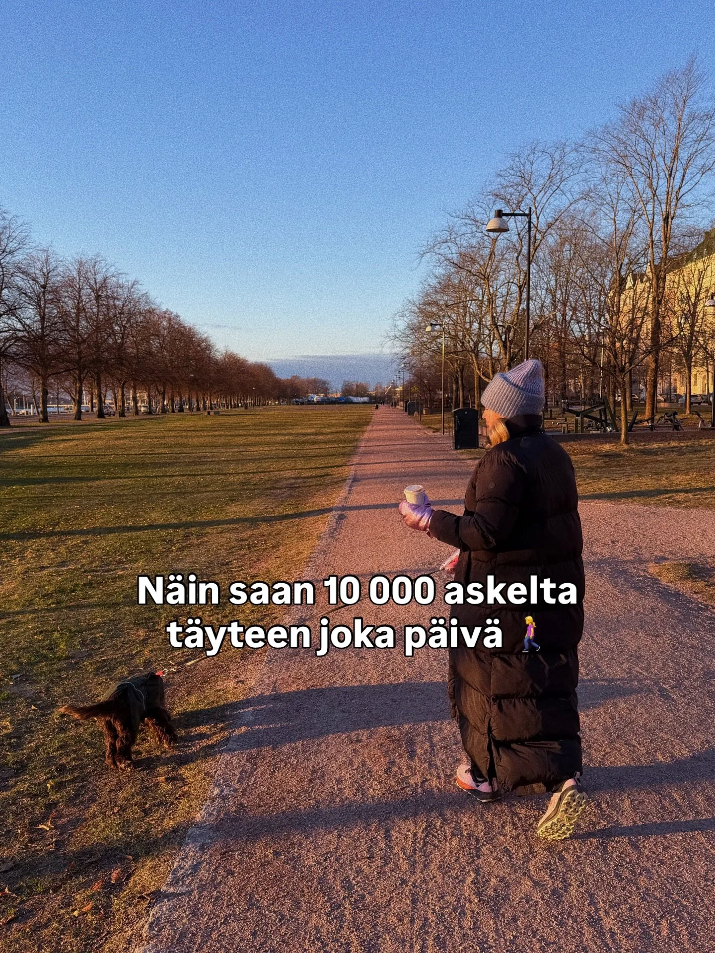 T&auml;n&auml; vuonna lupasin itelleni yhen asian: 10 000 askelta p&auml;iv&auml;ss&auml;. Ja t&auml;ss&auml; oon pysynyt! 

Hyv&auml; nyrkkis&auml;&auml;nt&ouml;: 1000 askelta &asymp; 10 min k&auml;vely&auml;.

Suurin muutos ei ollut motivaatio, vaa