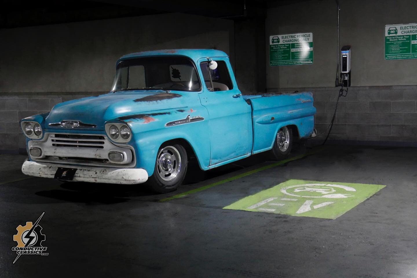 Where the classics meet the future. #electrictruck #electricvehicle #ev #apache #chevy #boise